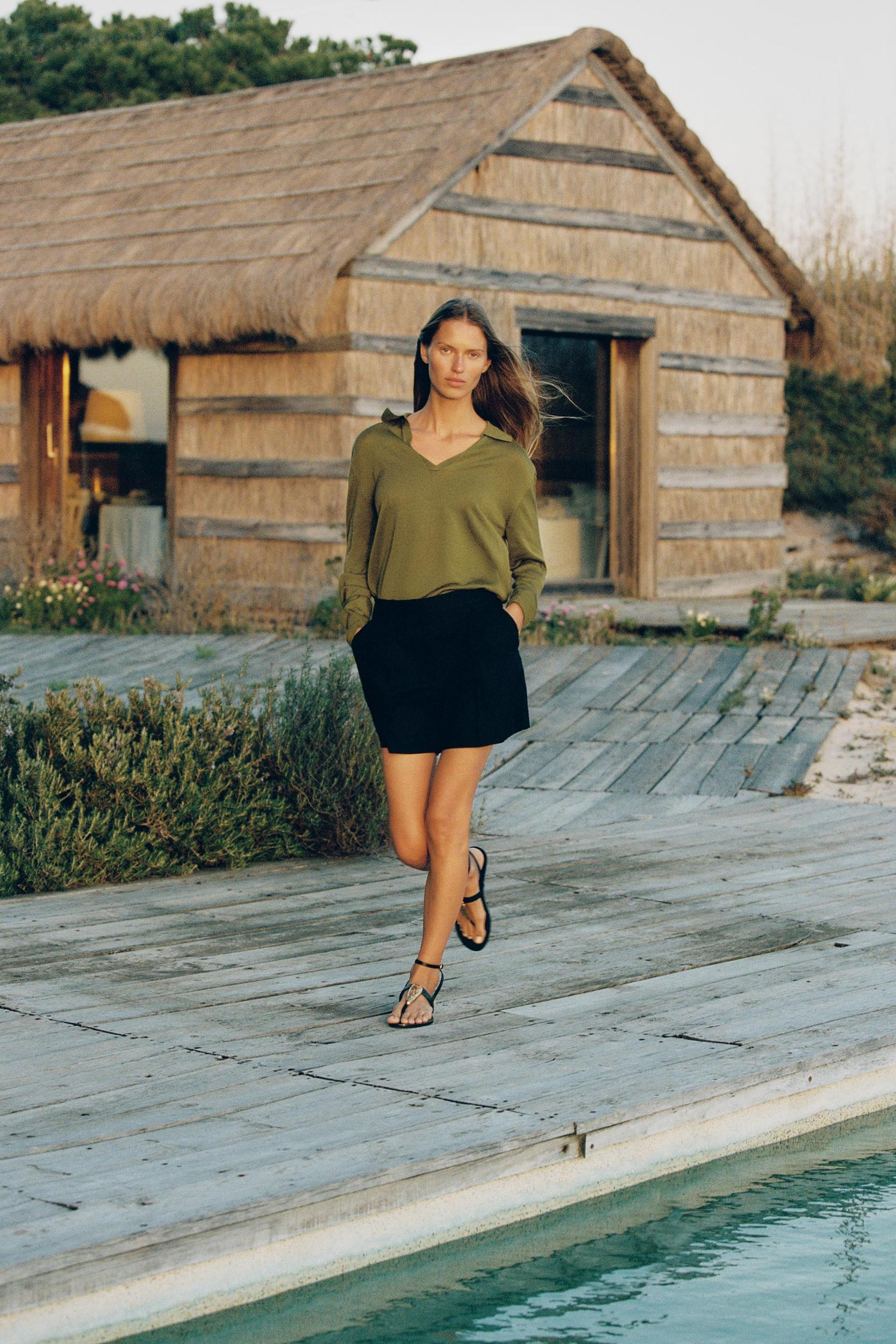 PLAIN KNIT JERSEY POLO SHIRT Product Image