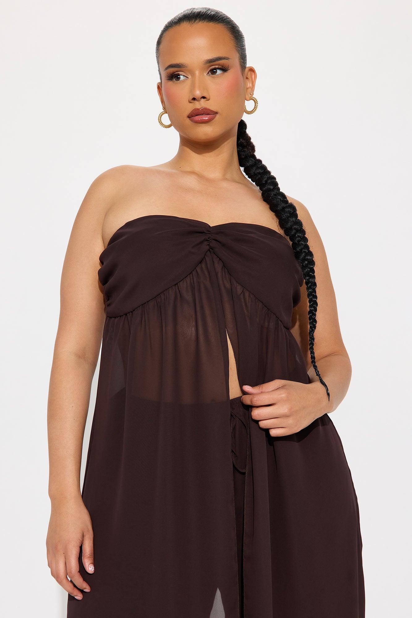 Coastal Elegance Pant Set - Brown Product Image