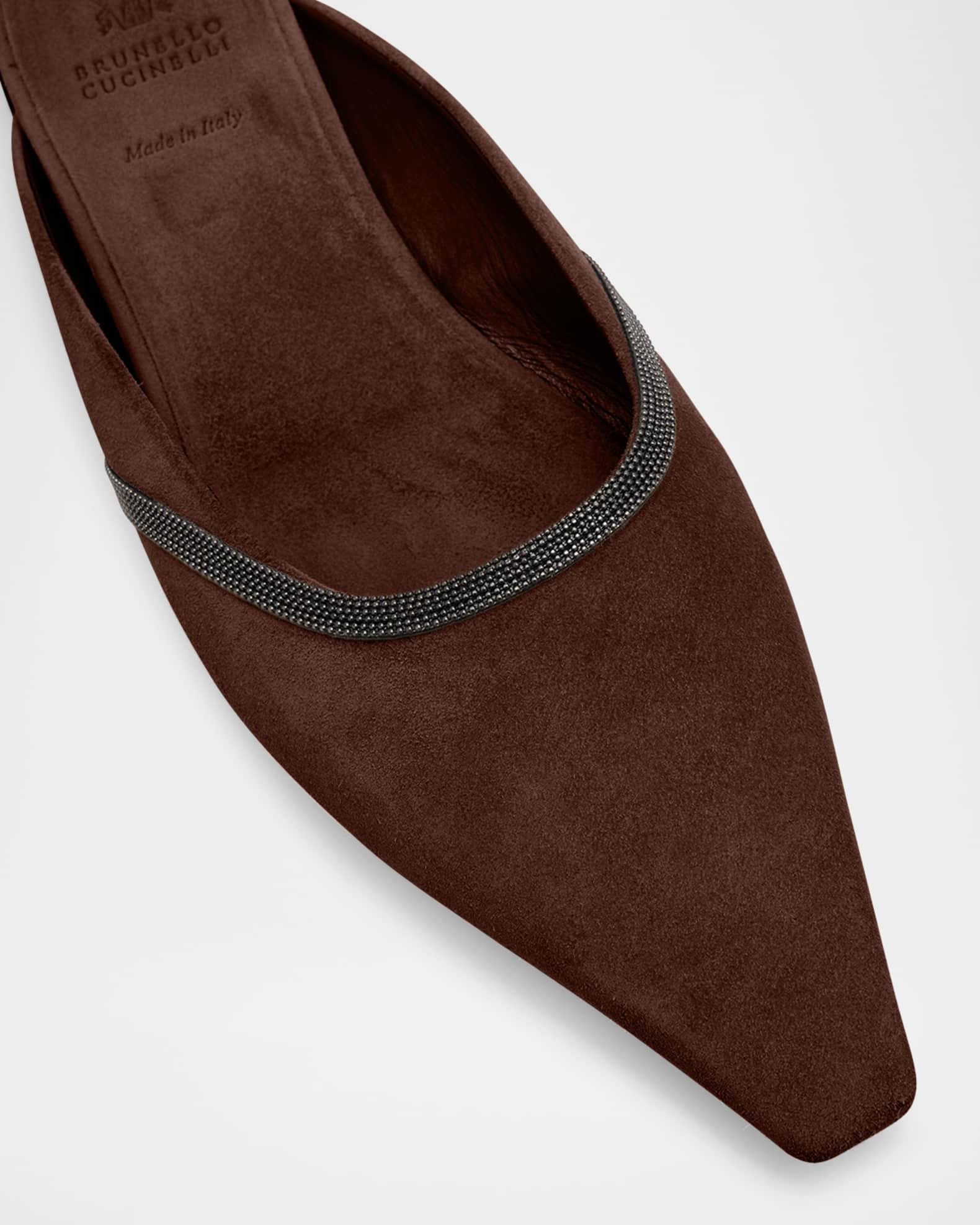 Suede Monili Ballerina Mules Product Image