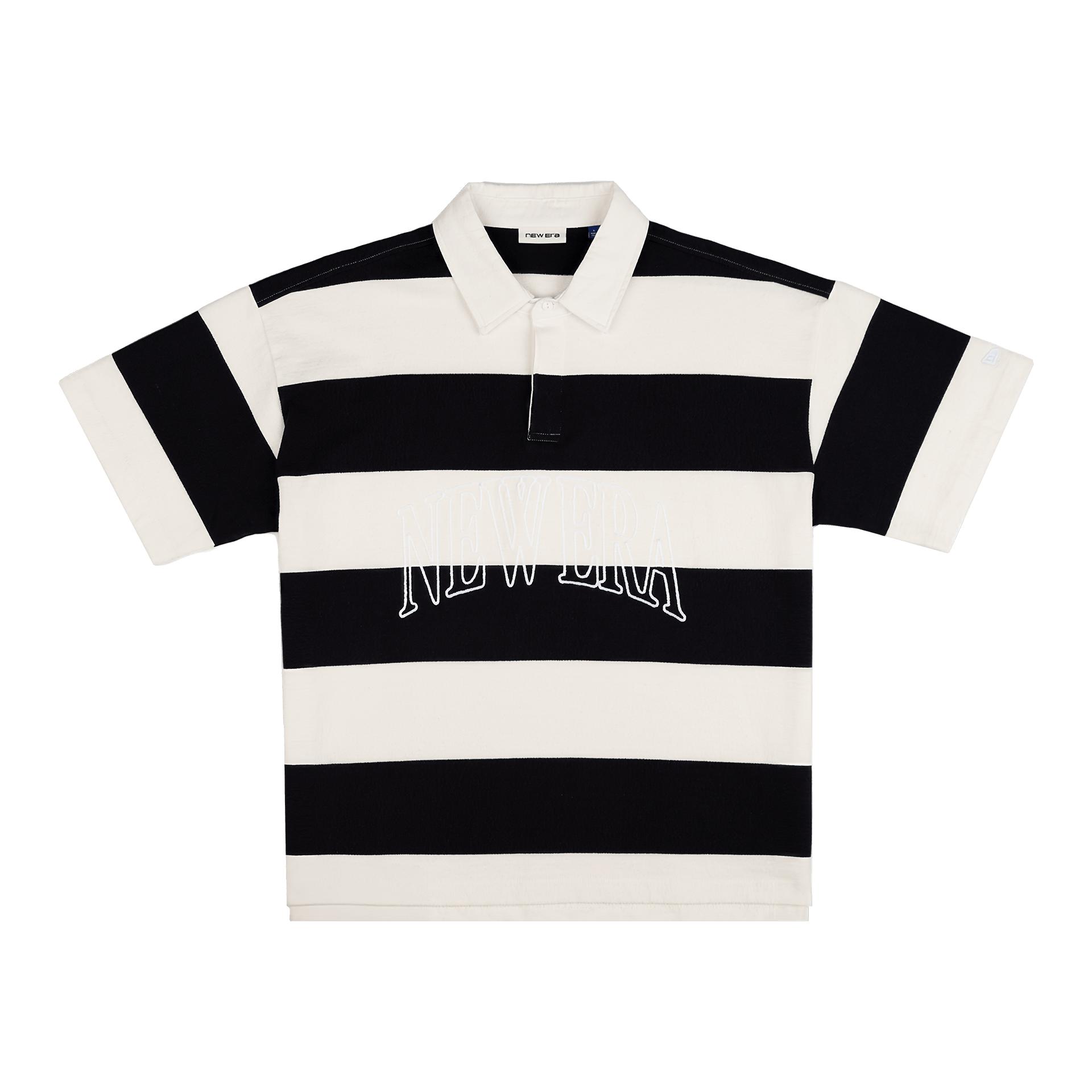 New Era Branded Embroidered Yarn Dye Navy Rugby Shirt Male Product Image