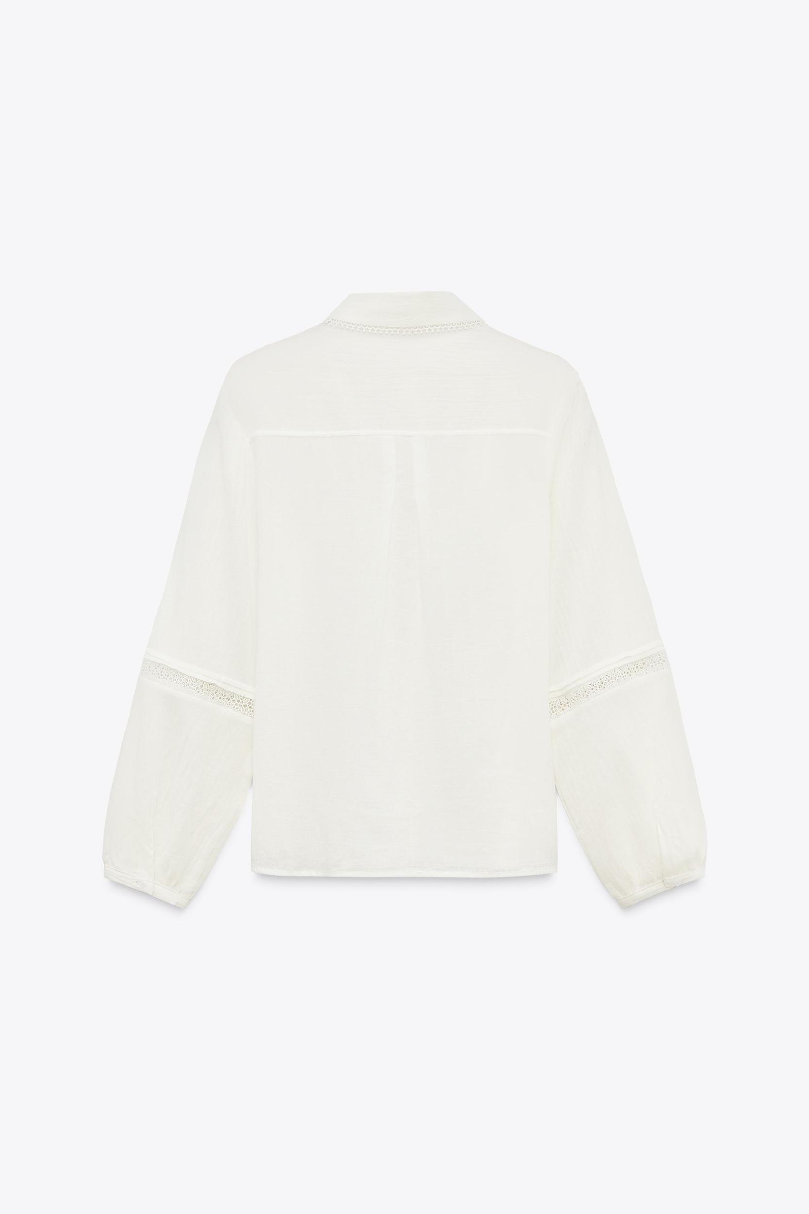 PINTUCK AND LACE BLOUSE Product Image