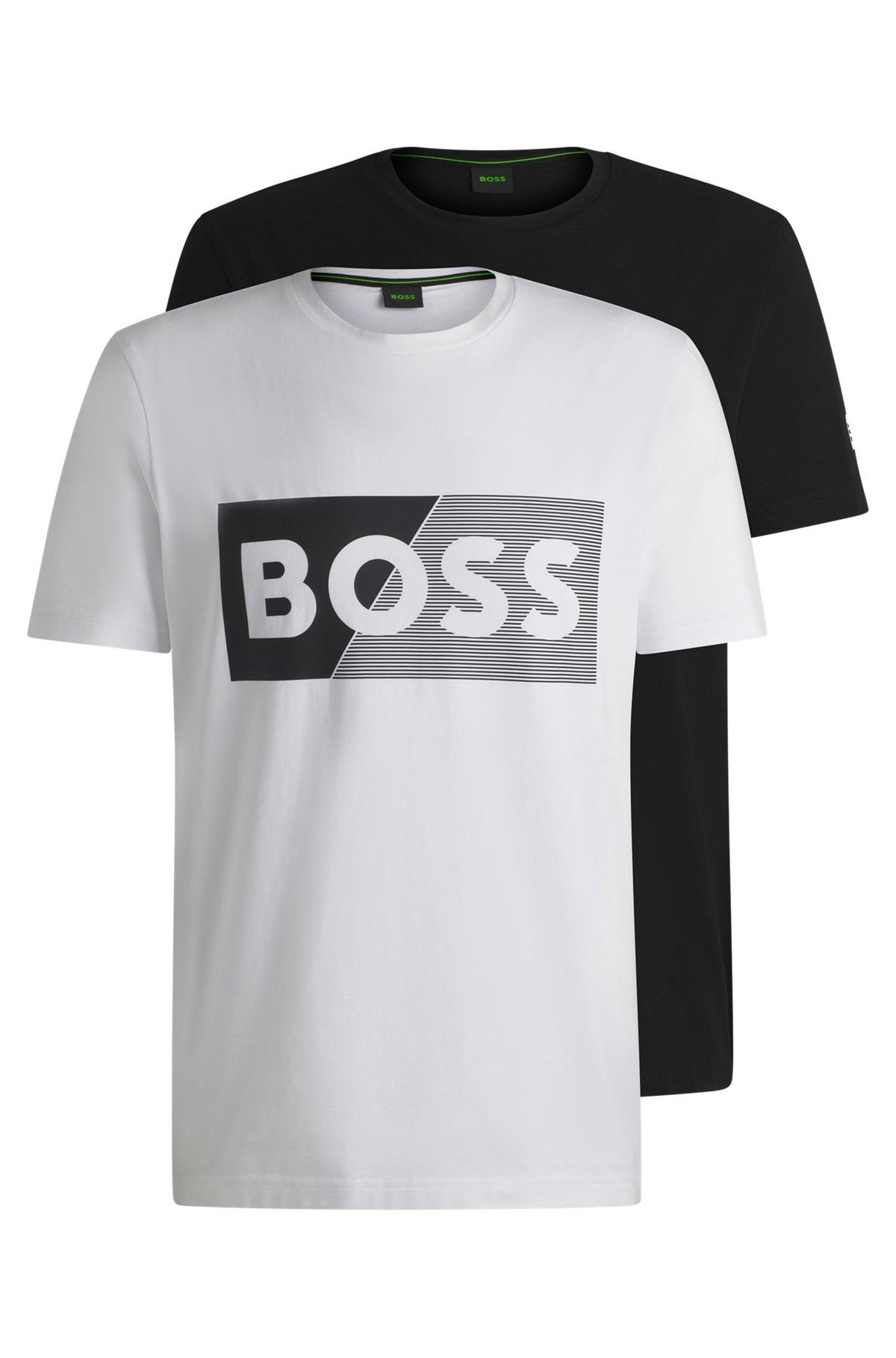 Two-pack of stretch-cotton T-shirts with logo artwork Product Image
