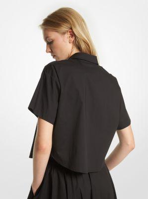 Stretch Organic Cotton Poplin Cropped Shirt Product Image