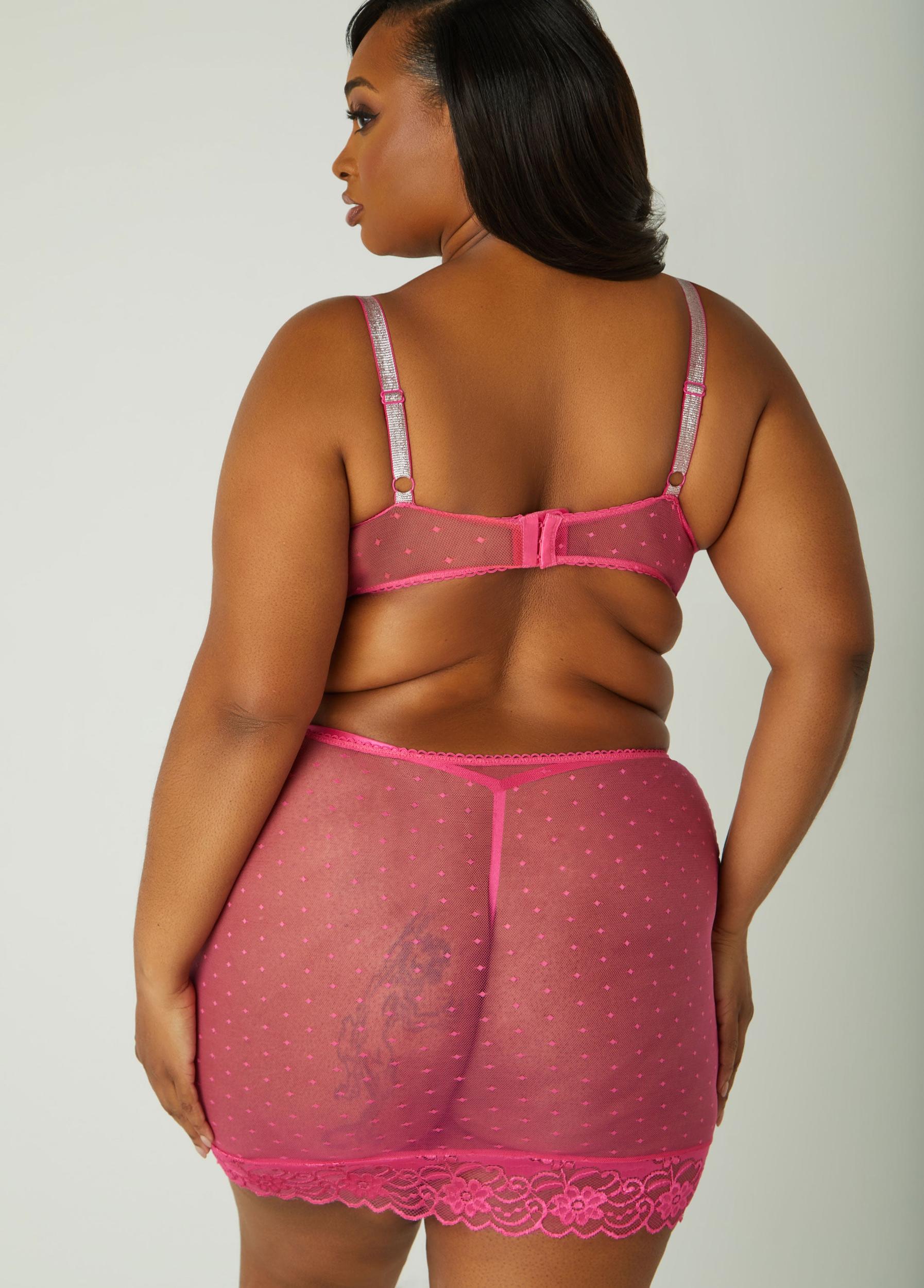 Dotted Bra And Skirt Lingerie Set Product Image