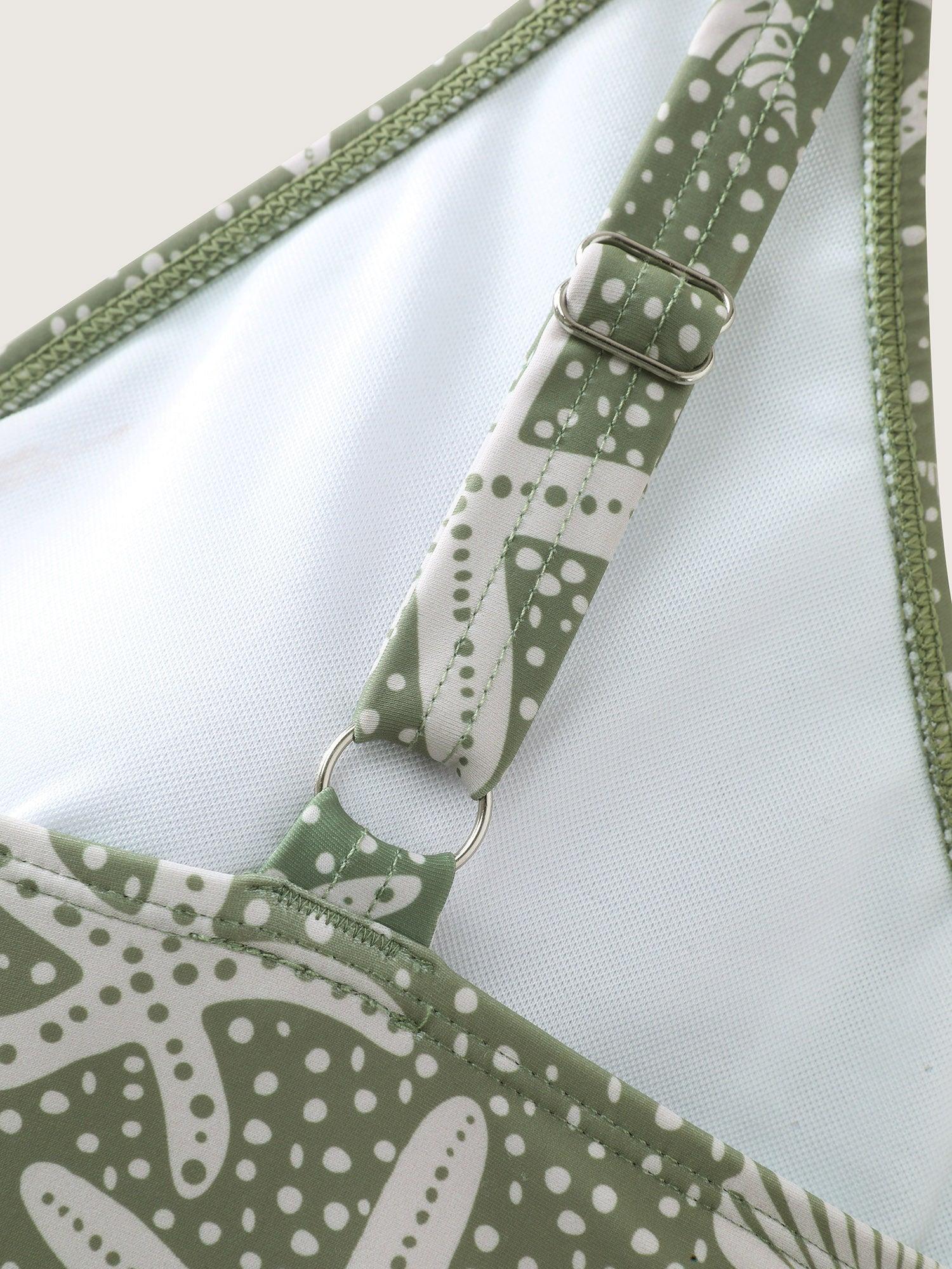 Ocean Print Metal Buckle Swim Dress Female Product Image