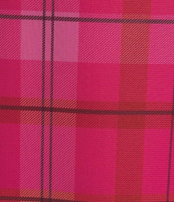 C&V Chelsea & Violet Plaid Printed Mesh Midi Skirt Product Image