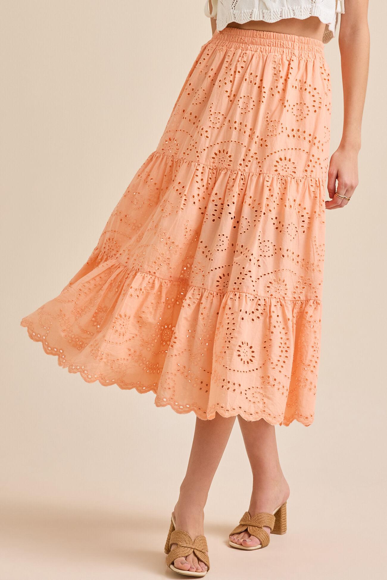 Sailor Eyelet Midi Skirt Product Image