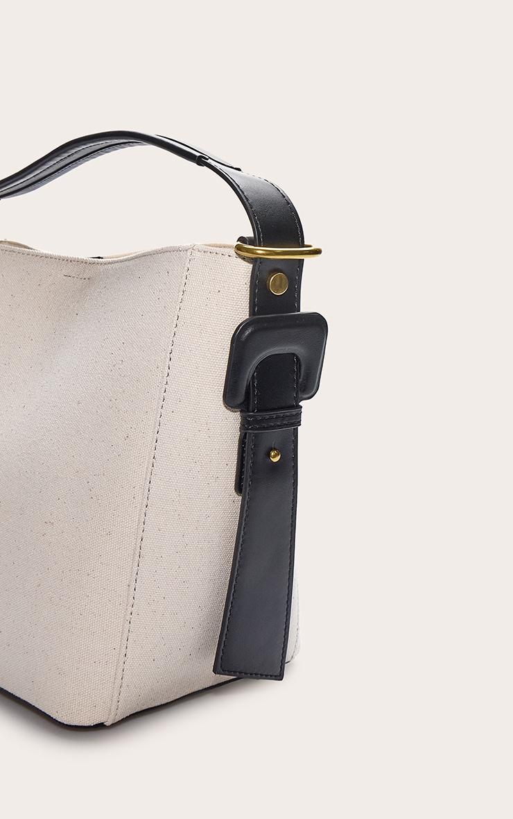Natural PU Buckle Strap Bucket Bag Product Image