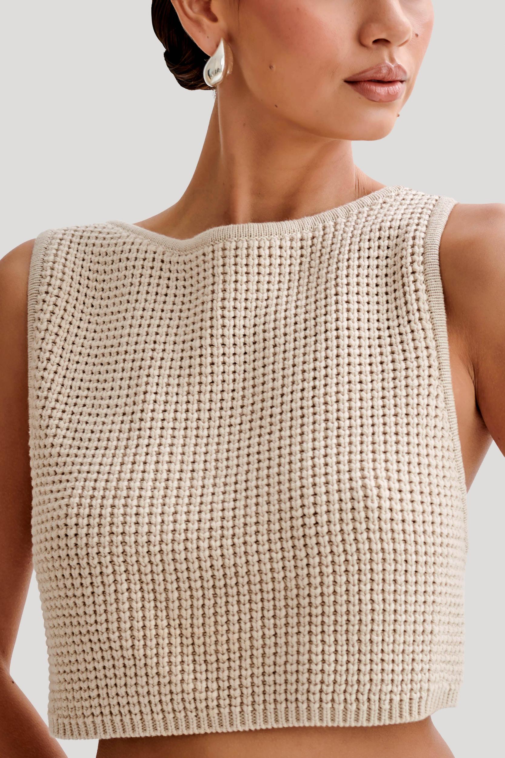 Gianni Sleeveless Knit Top - Natural Product Image