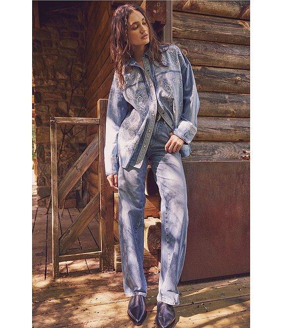 Free People We The Free Aster Straight Leg Denim High Rise Jeans Product Image