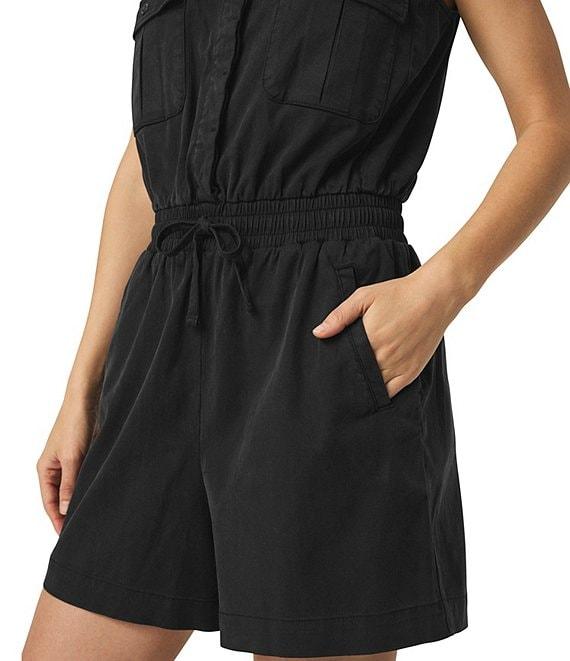 Splendid Adelina Knit V-Neck Sleeveless Romper Product Image