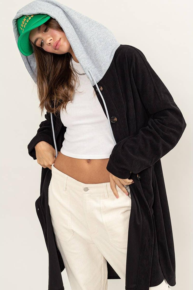 Be On My Side Corduroy Hoodie Jacket Product Image