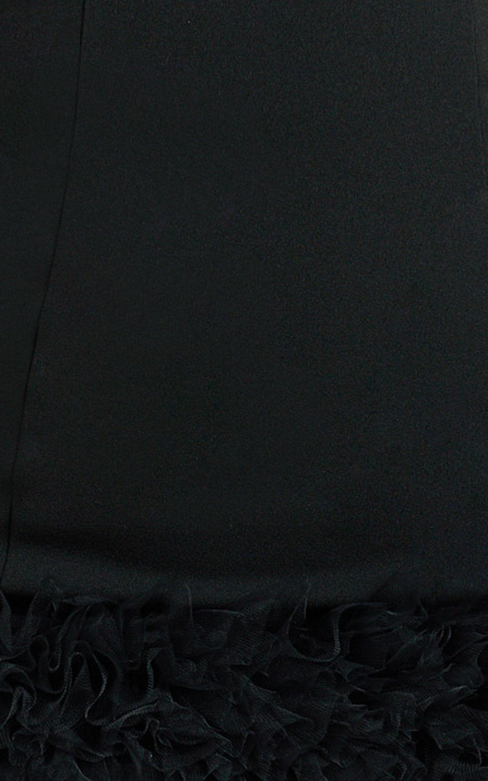 Tess Mini Dress - High Neck Fit And Flare Tulle Hem Dress in Black Product Image