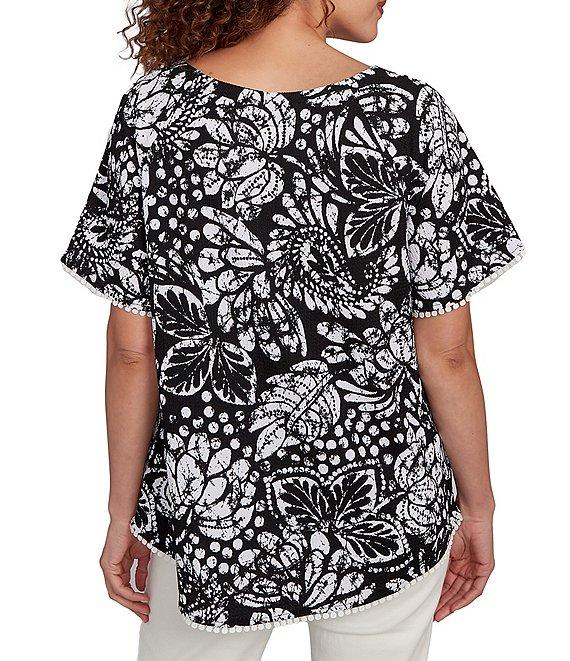 Ruby Rd. Paisley Lace Scoop Neck Short Sleeve Top Product Image