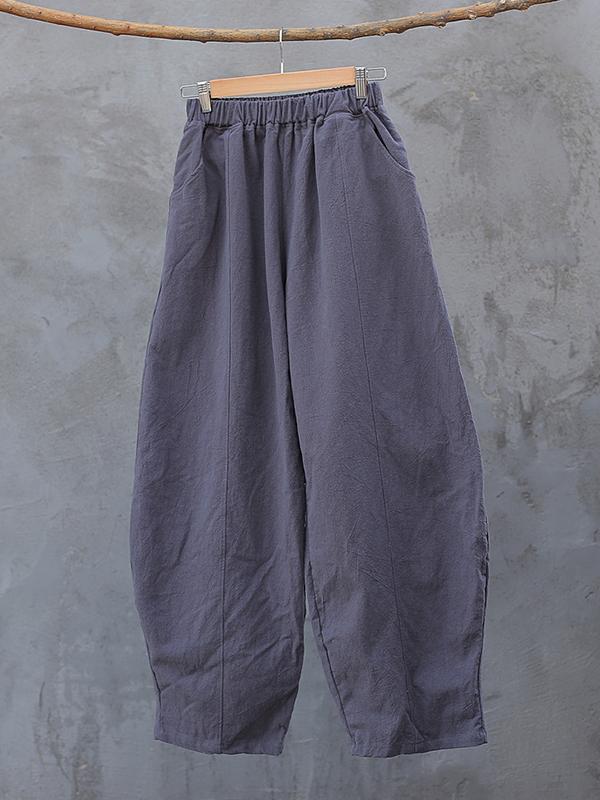 Simple High Waisted Solid Color Wide Leg Pants Product Image