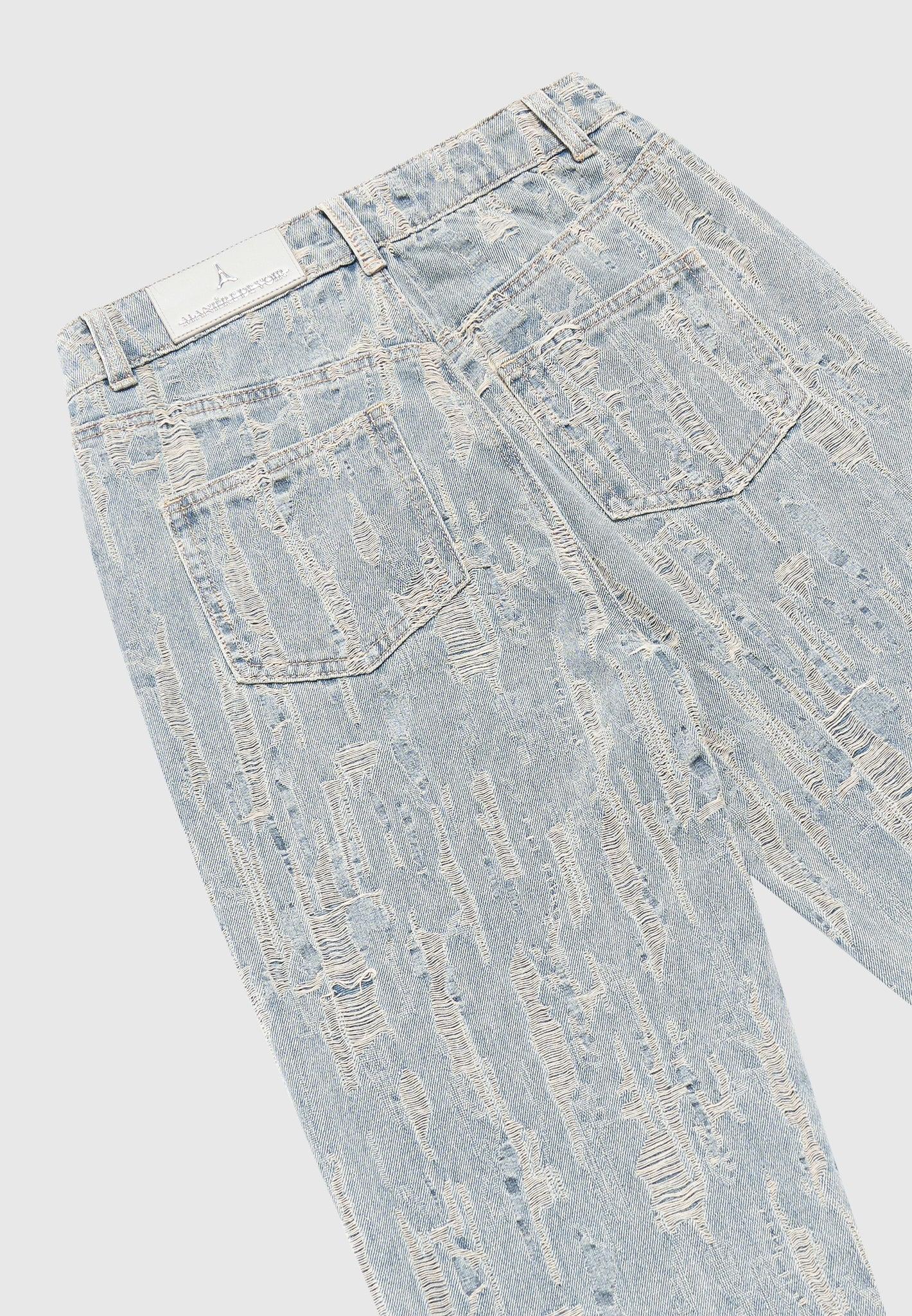 Florence - Distressed High Rise Straight Leg Jeans - Mid Blue Female Product Image
