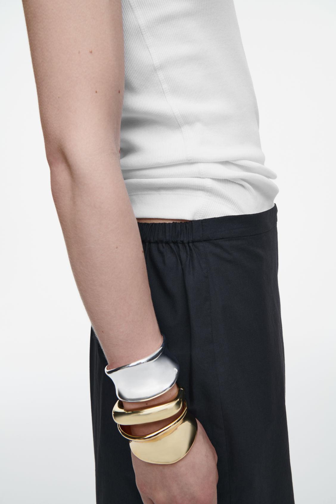 COTTON DRAWSTRING MIDI SKIRT Product Image