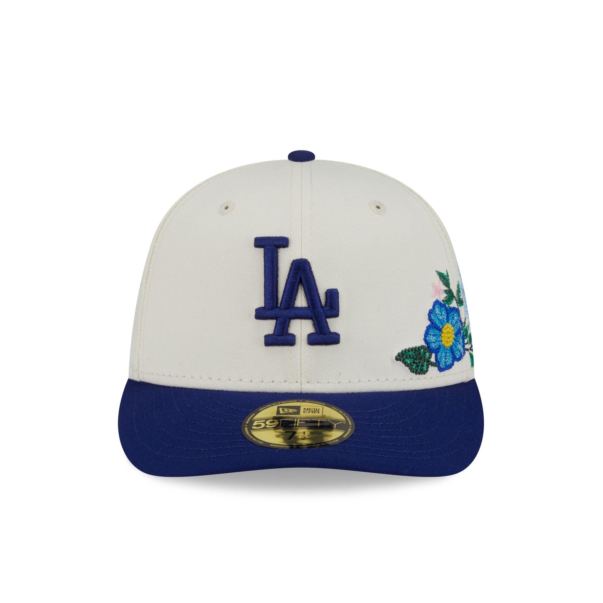 Los Angeles Dodgers Tonal Florals White 59FIFTY Fitted Hat Male Product Image