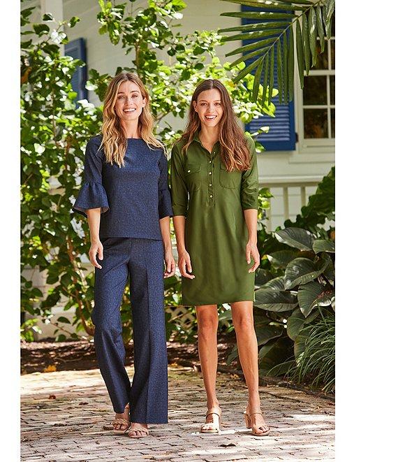 Jude Connally Elliott Stretch Knit Denim Coordinating Wide Leg Pull-On Pants Product Image