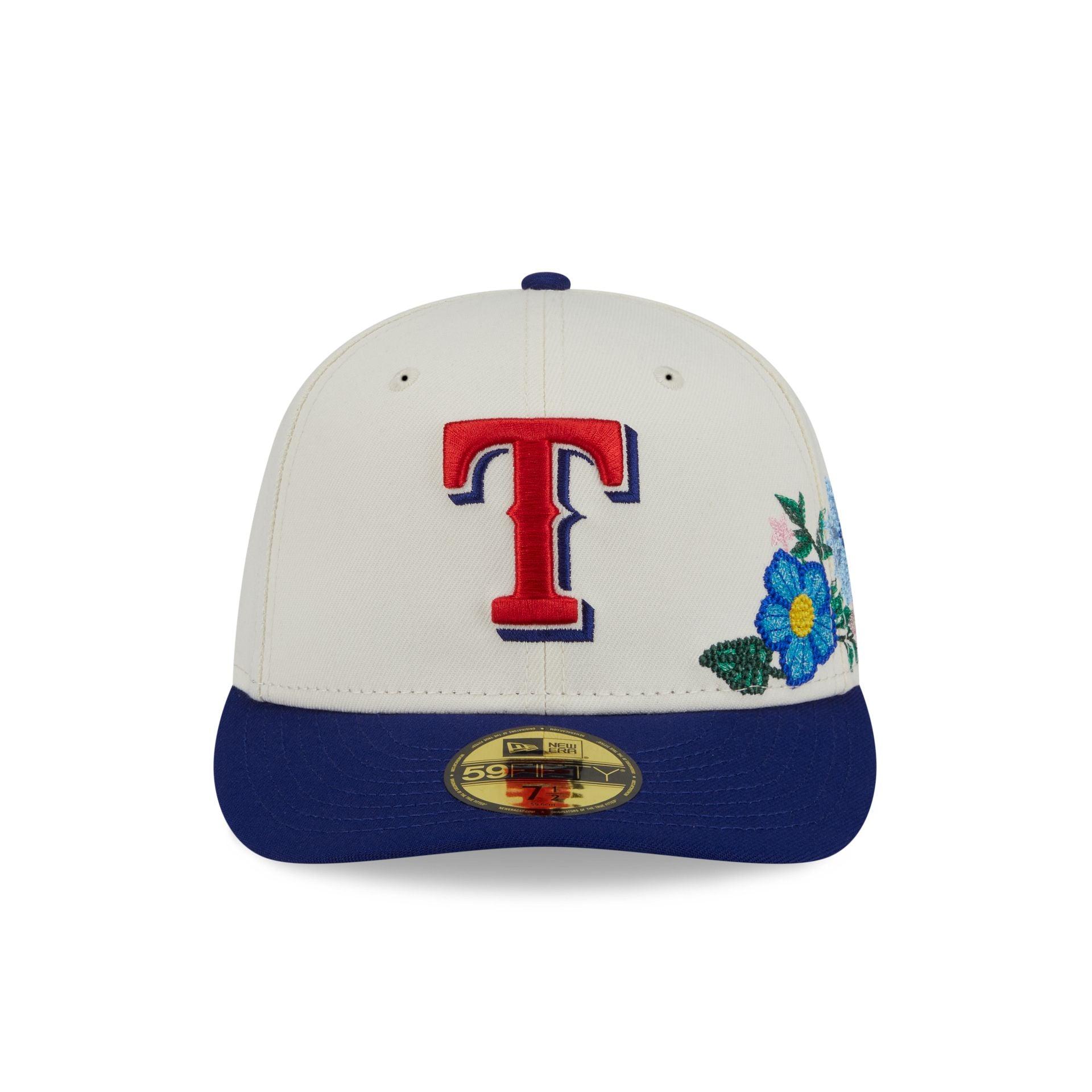 Texas Rangers Tonal Florals White 59FIFTY Fitted Hat Male Product Image