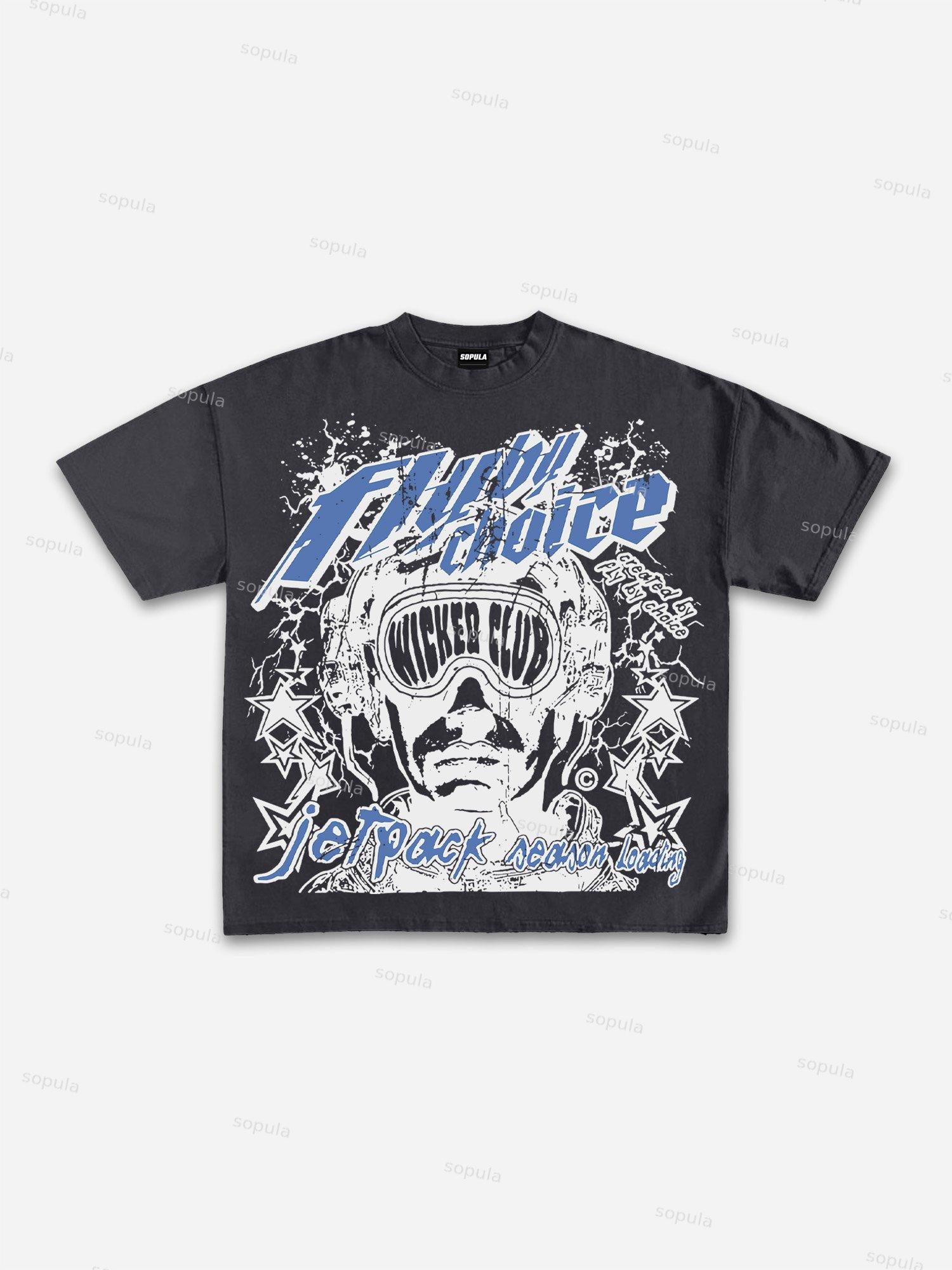 Vintage Fly By Choice Graphic Cotton Short Sleeve T-Shirt Product Image