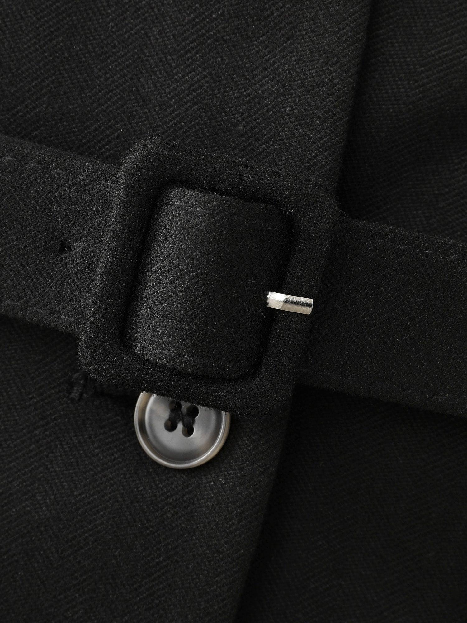 Notch Collar Button Placket Adjustable Coat Female Product Image