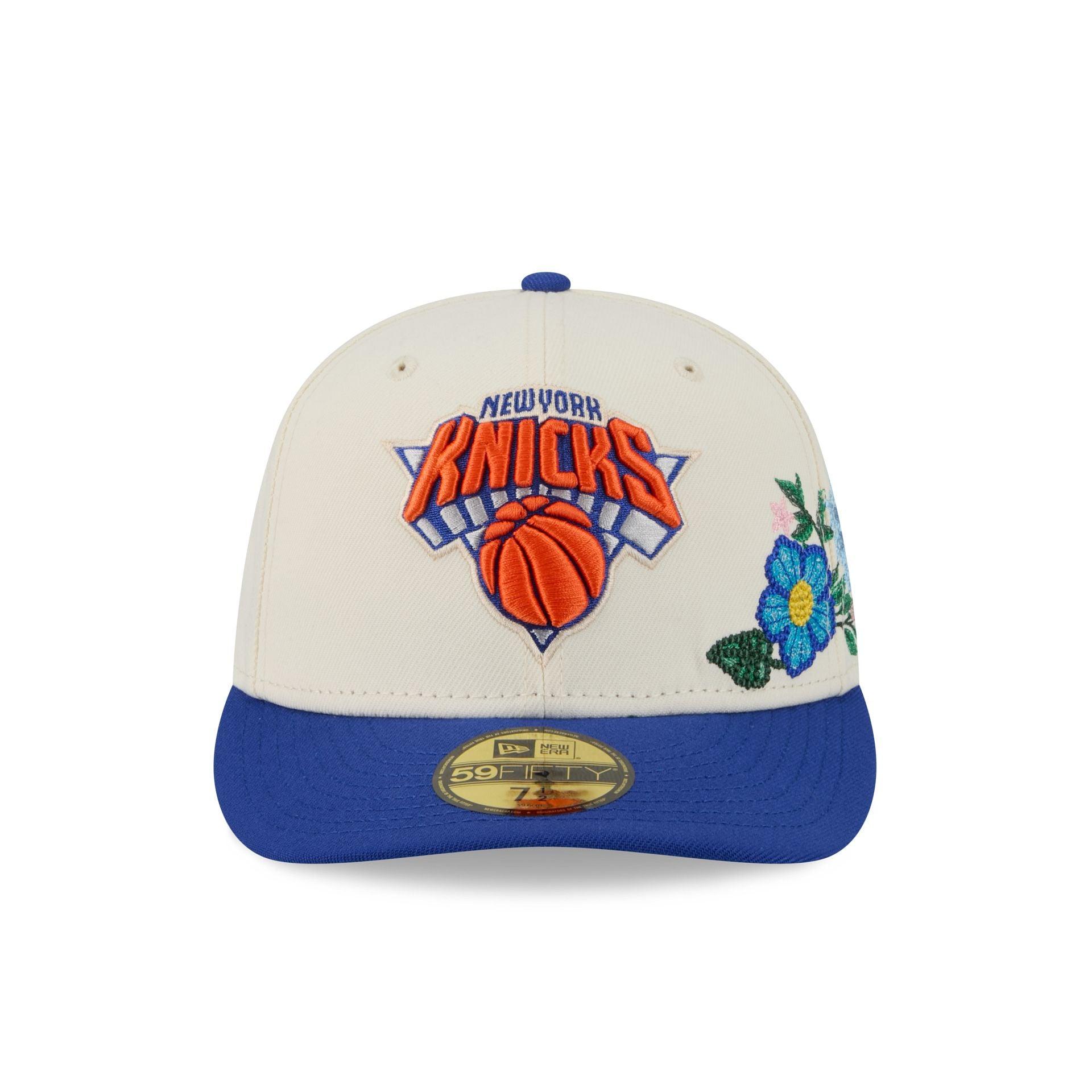 New York Knicks Tonal Florals White 59FIFTY Fitted Hat Male Product Image