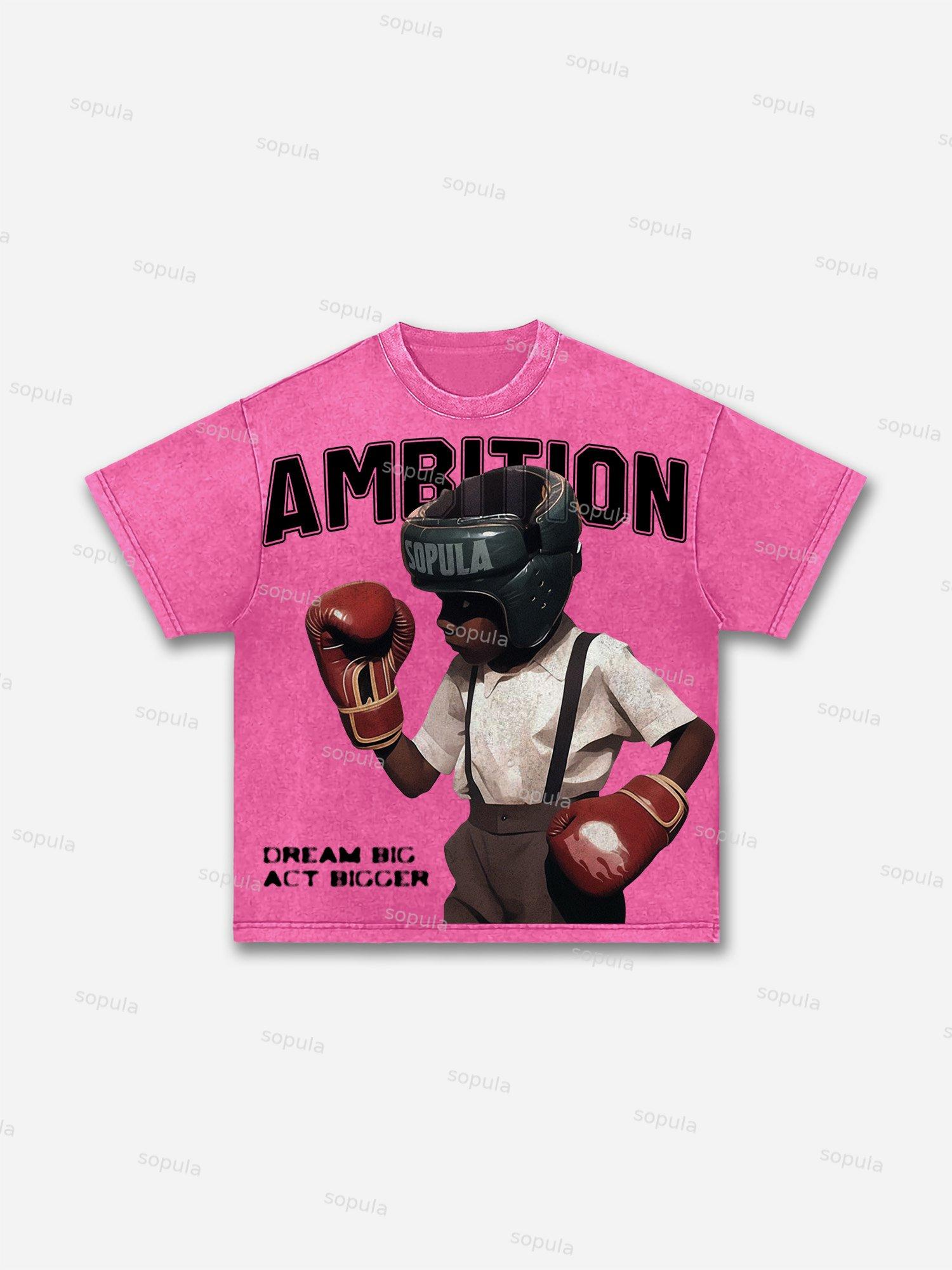 Boxer Follow Your Dream Retro Make Vintage Graphic Acid Wash T-shirt Product Image