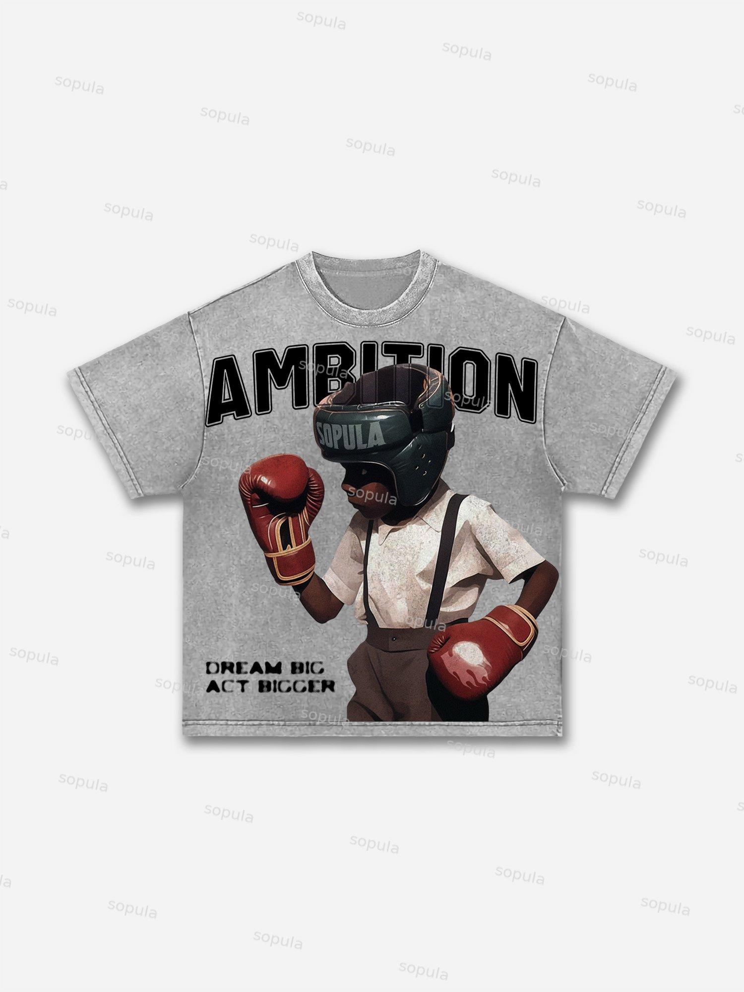 Boxer Follow Your Dream Retro Make Vintage Graphic Acid Wash T-shirt Product Image