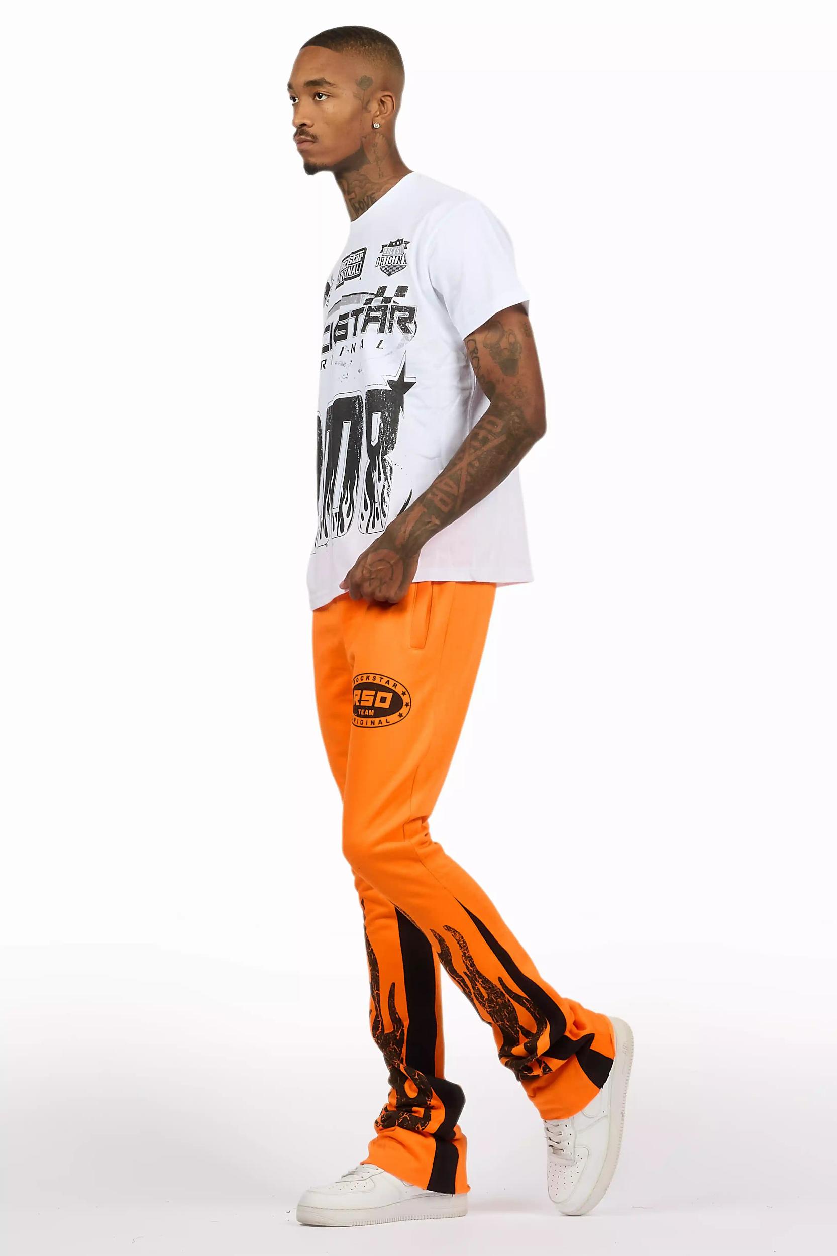 Amos Orange T-Shirt/Stacked Flare Track Set Male Product Image