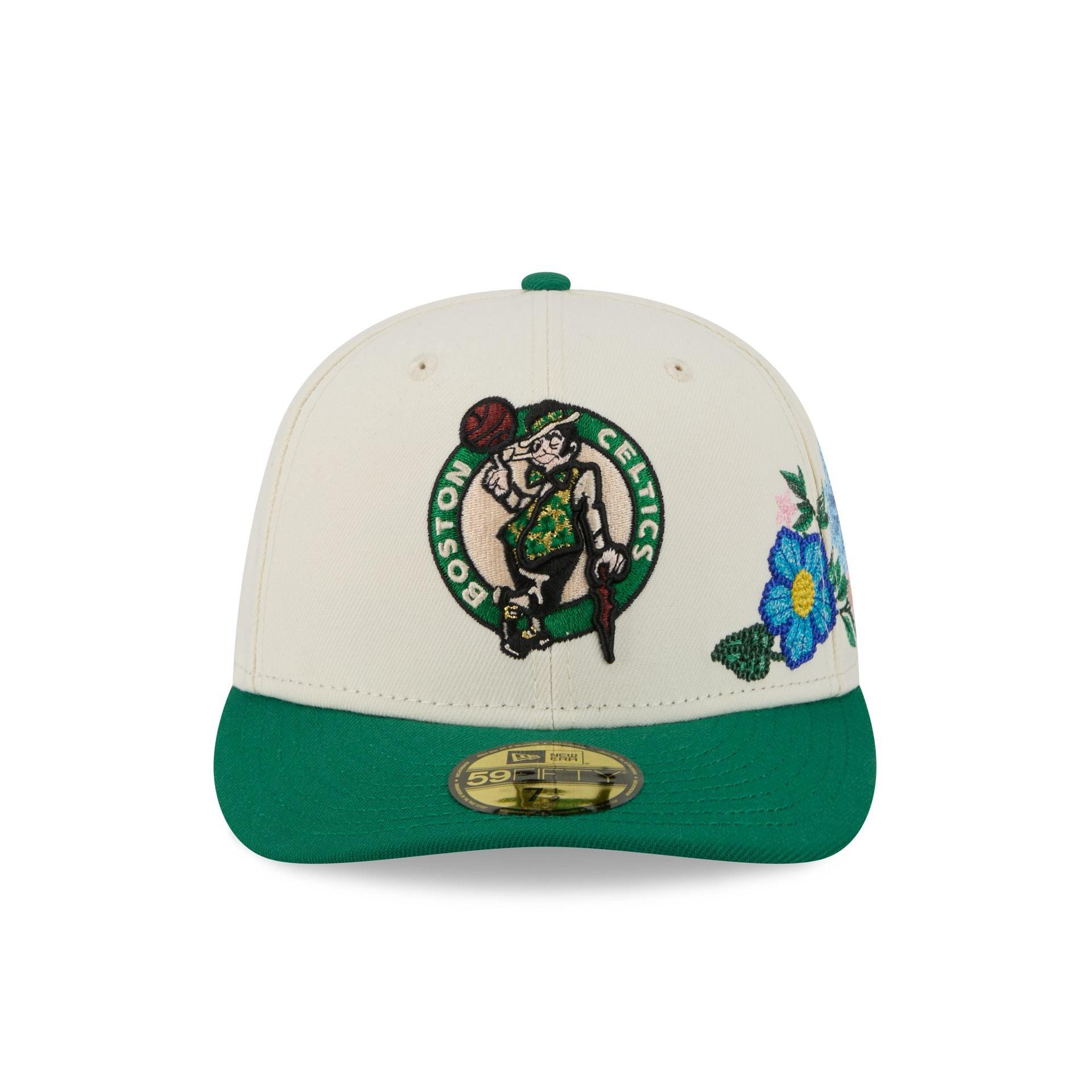 Boston Celtics Tonal Florals White 59FIFTY Fitted Hat Male Product Image