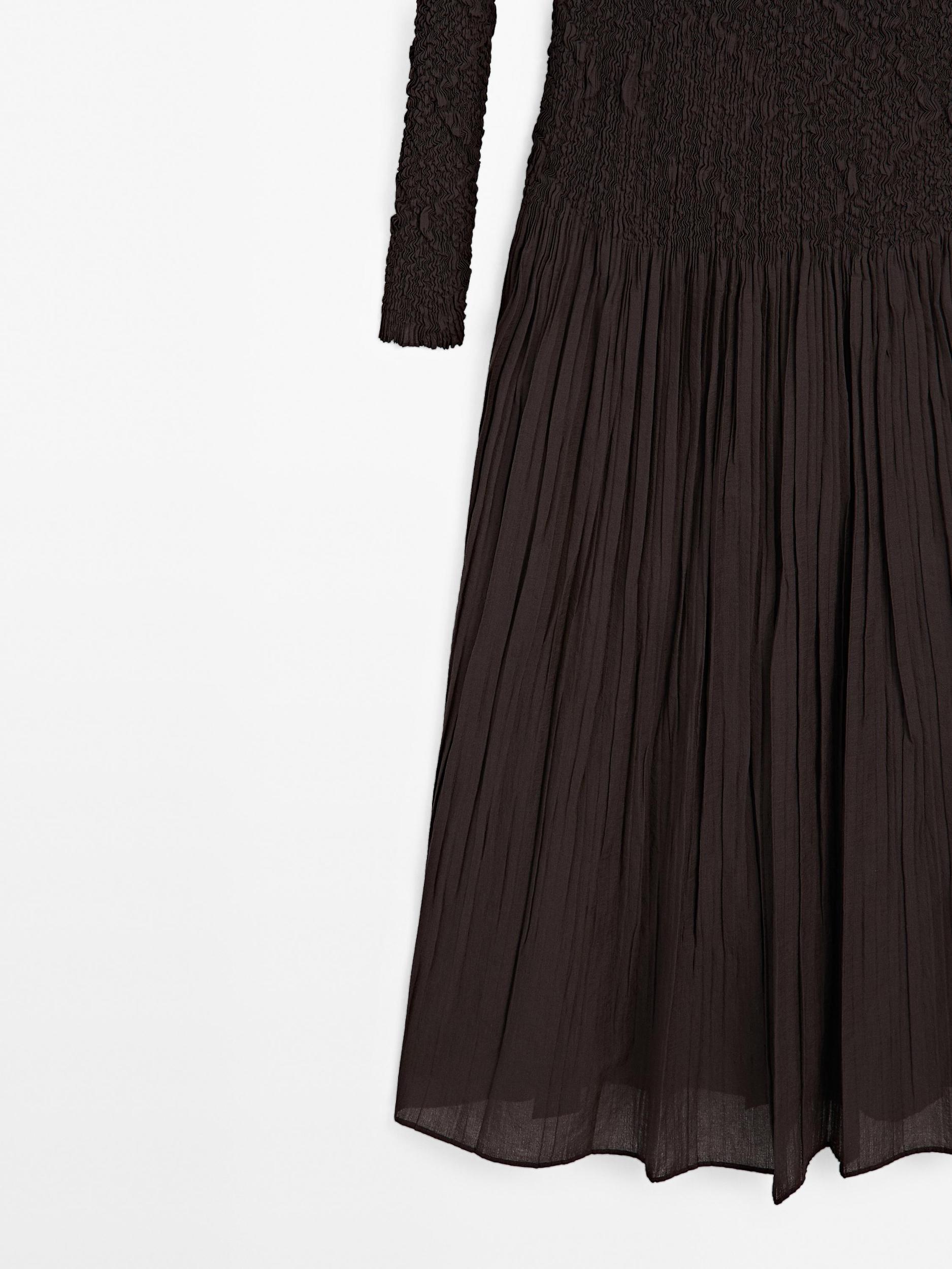 Long pleated stretch dress Product Image