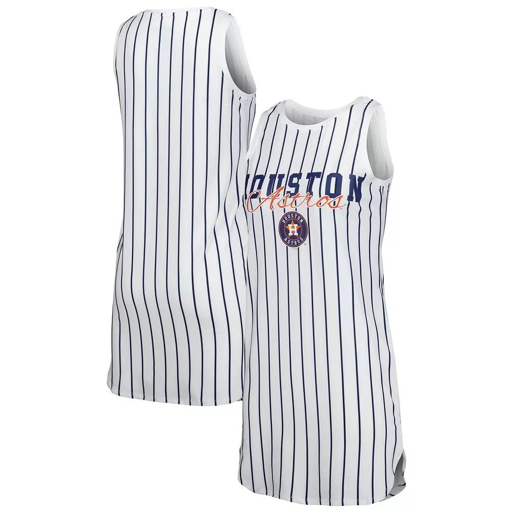 Women's Concepts Sport White Houston Astros Reel Pinstripe Knit Sleeveless Nightshirt,  Product Image