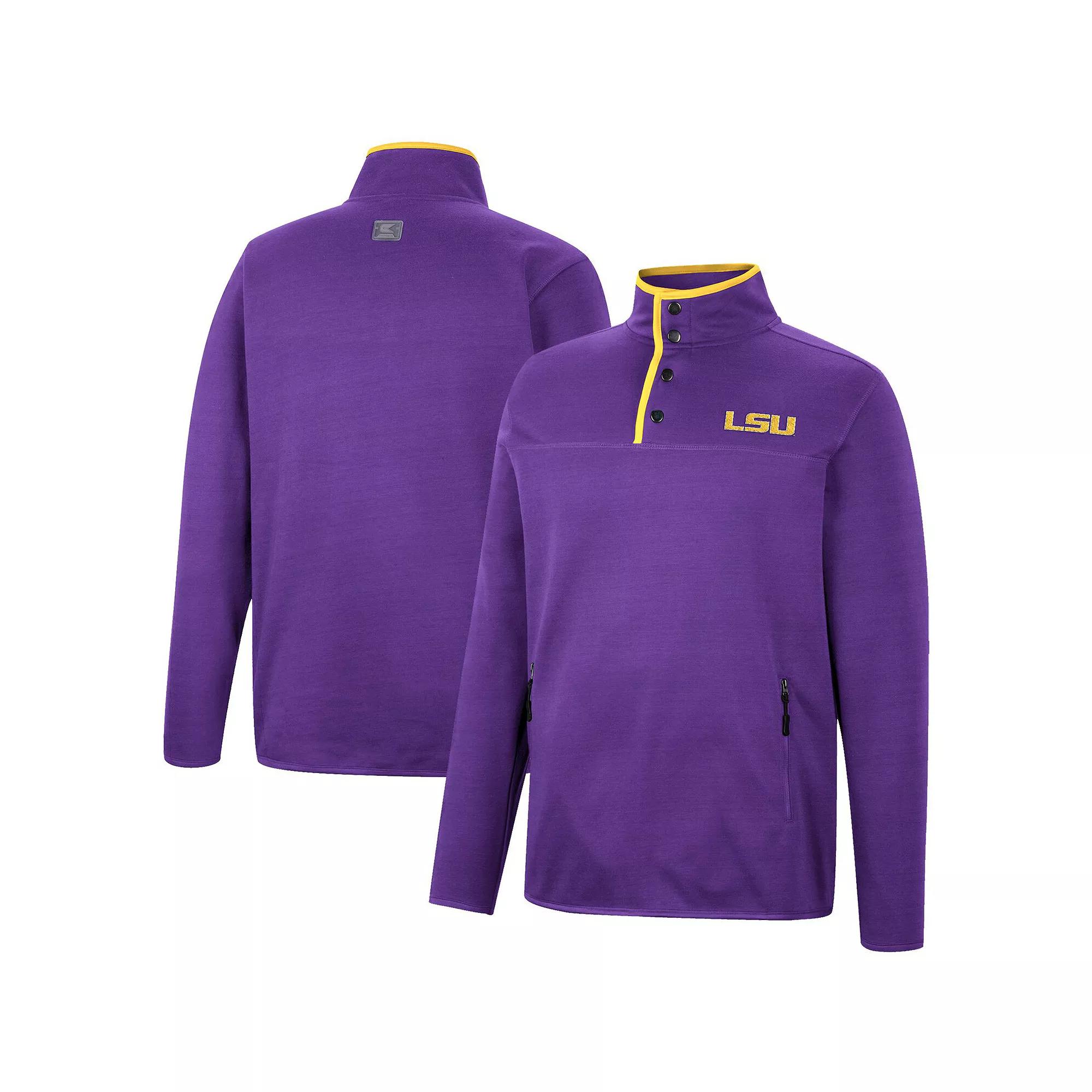 Men's Colosseum Purple LSU Tigers Rebound Quarter-Snap Jacket,  Product Image