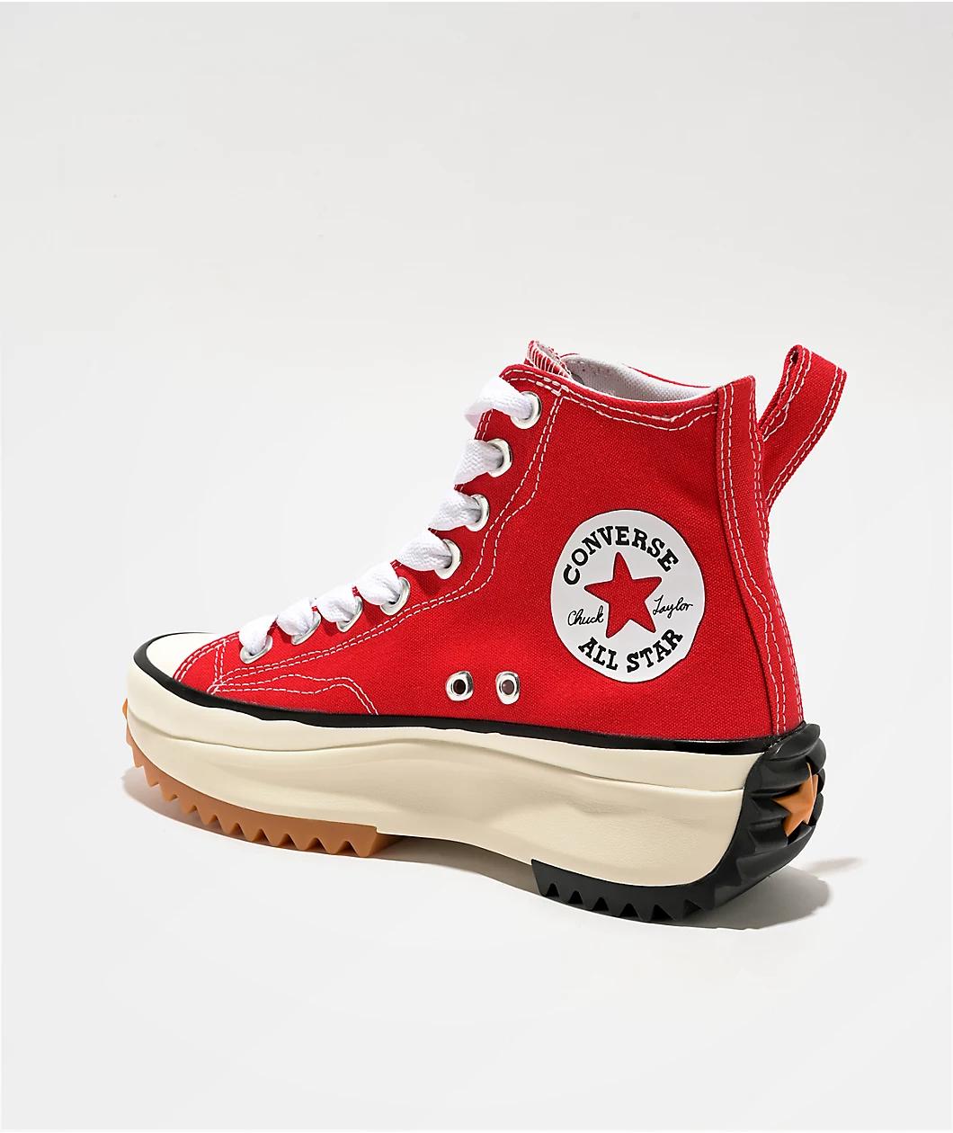Converse Run Star Hike Sketch Red & Black High Top Shoes Product Image