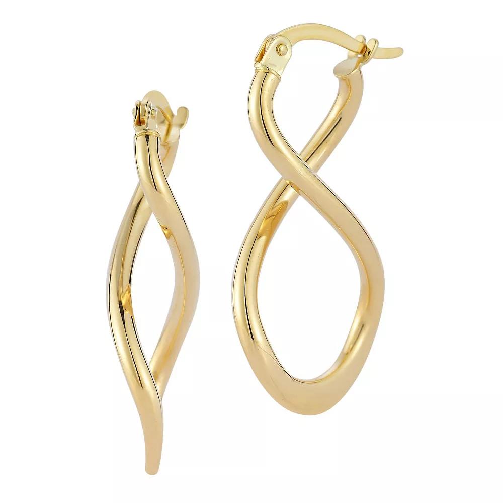 LUMINOR GOLD 14k Gold Infinity Hoop Earrings, Women's Product Image