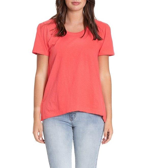 APNY Round Neck Short Sleeve Asymmetrical Hem Top Product Image