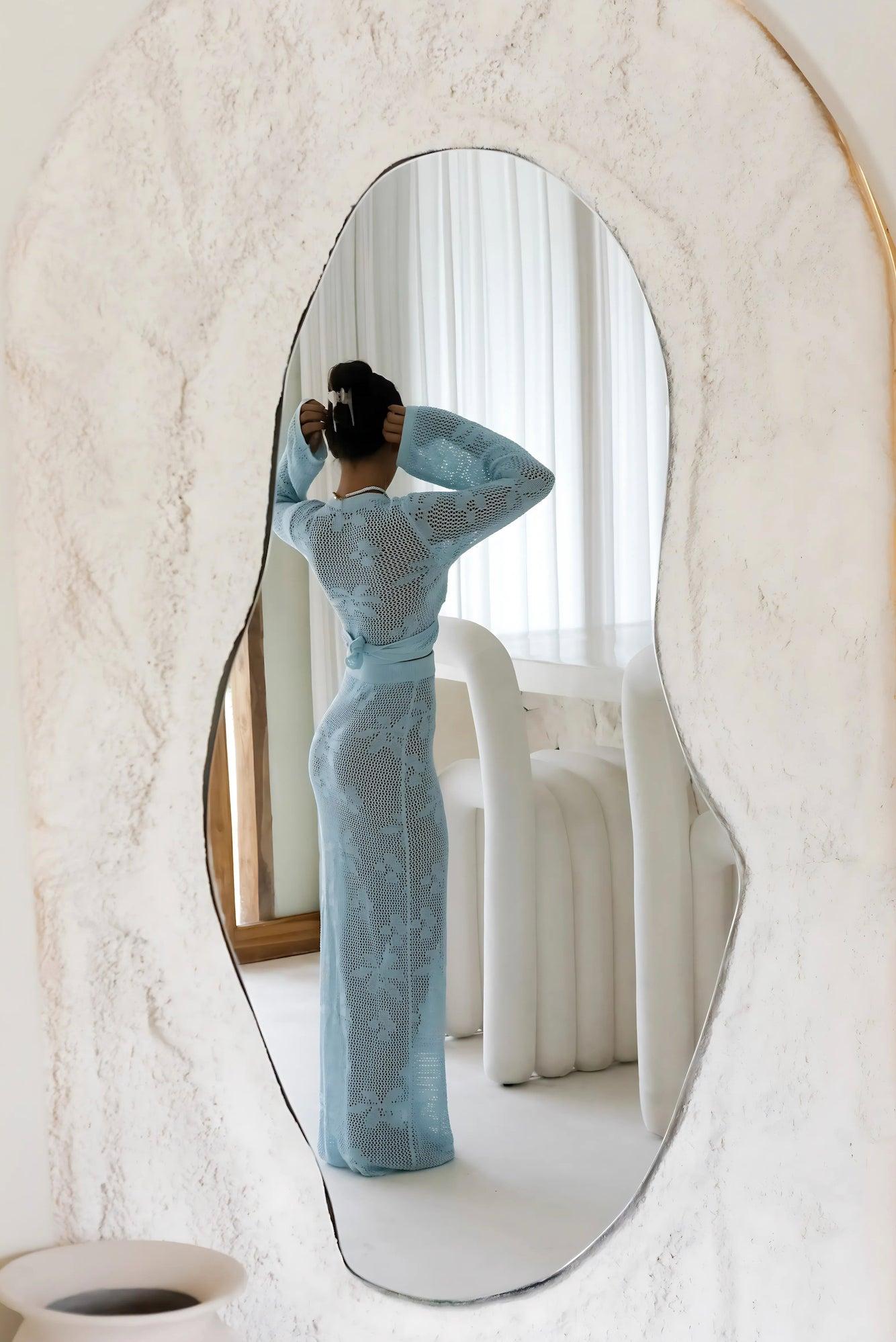 Terra Crochet Maxi Skirt Blue Product Image