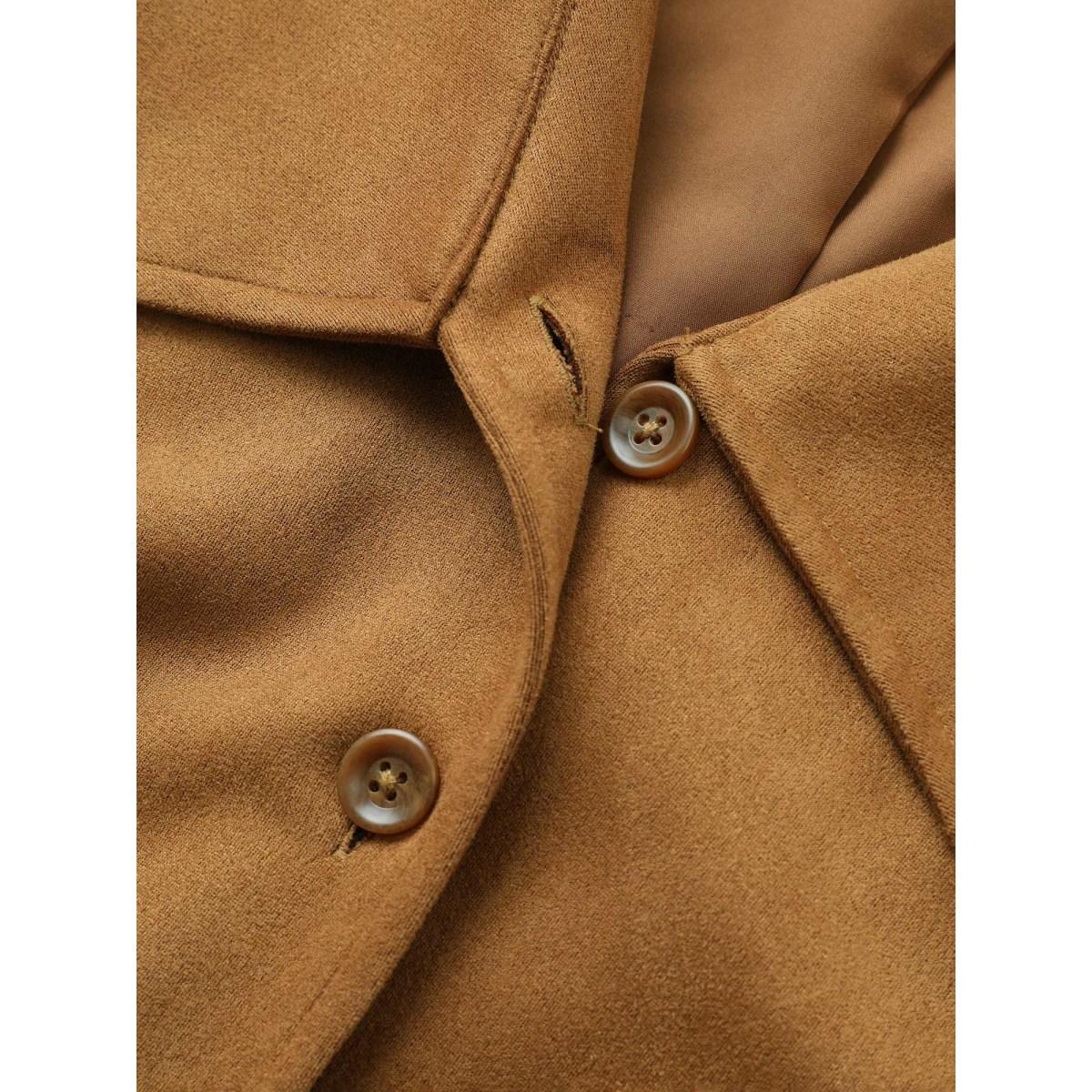 Plus Size Solid Faux Suede Zipper Hanky Hem Jacket Women Bronze Non Everyday Jackets BloomChic 22-24/3X Product Image