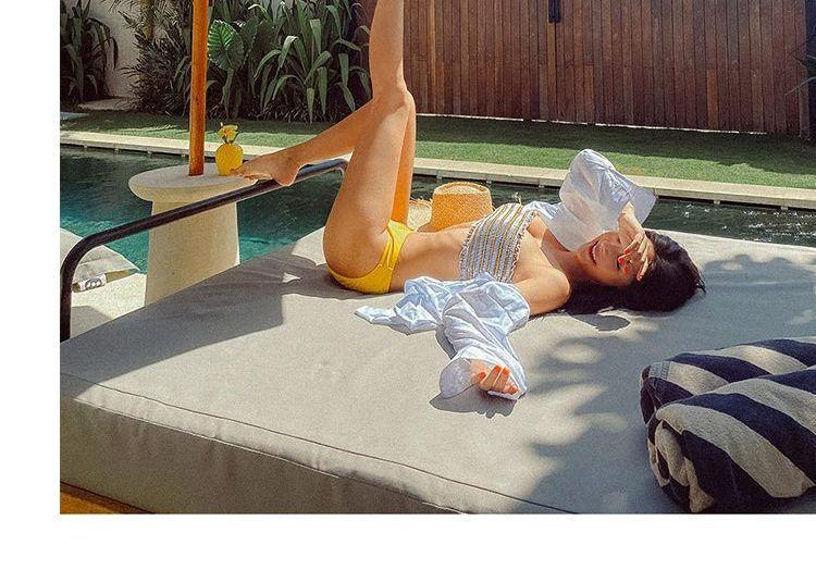 Strapless Striped Bikini Set Product Image