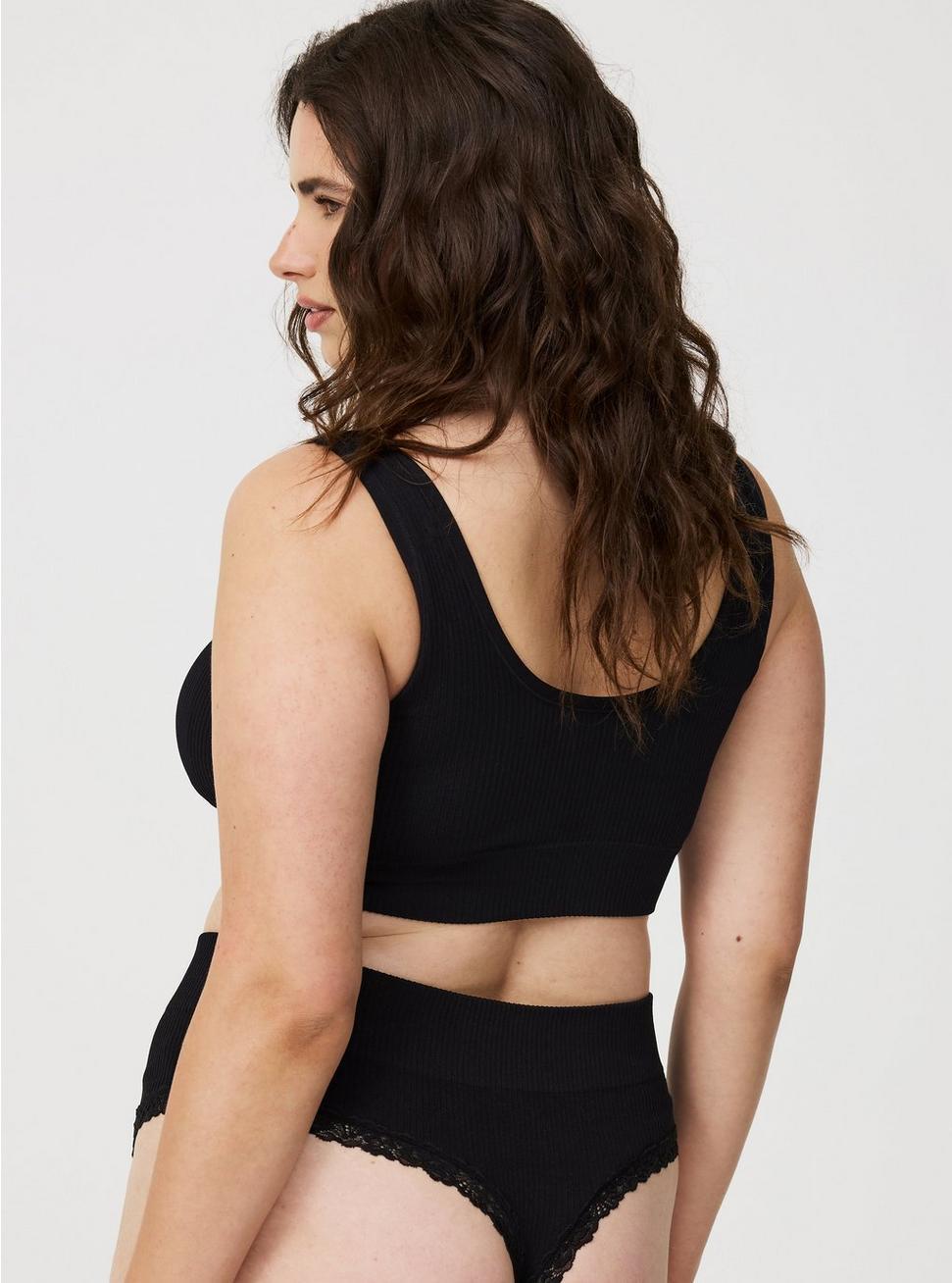 High-Rise Seamless Rib Thong Panty Product Image