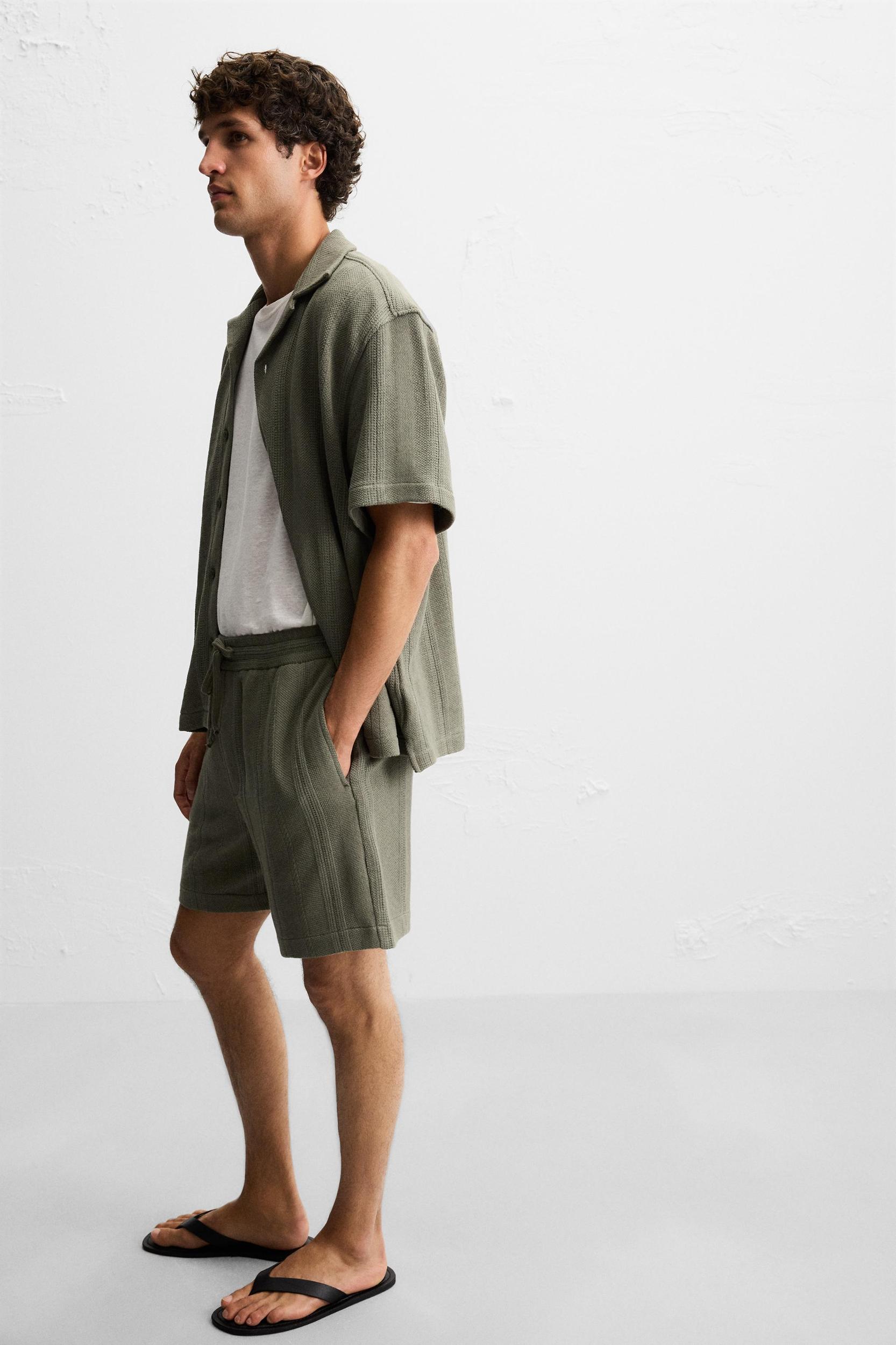 JACQUARD TEXTURED SHORTS Product Image