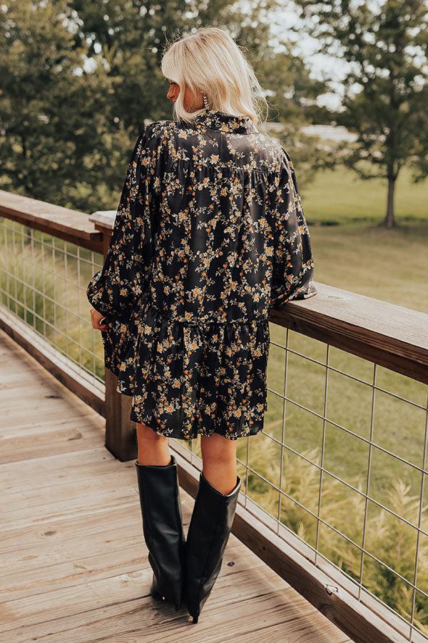 Chrysanthemum Whisper Button Down Mini Dress Product Image