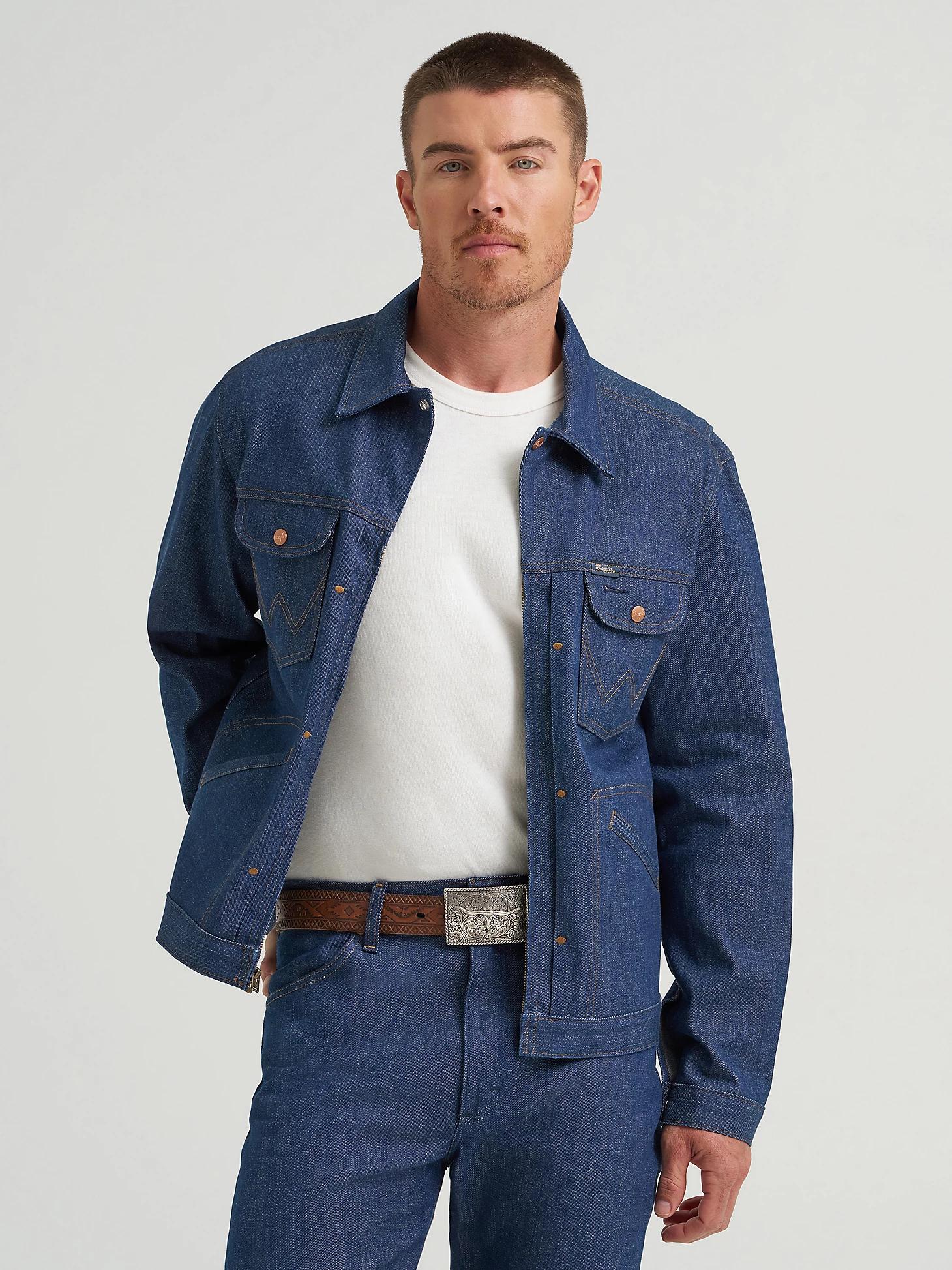 Men's Raw Japanese Selvedge Denim Jacket in Raw Indigo Product Image