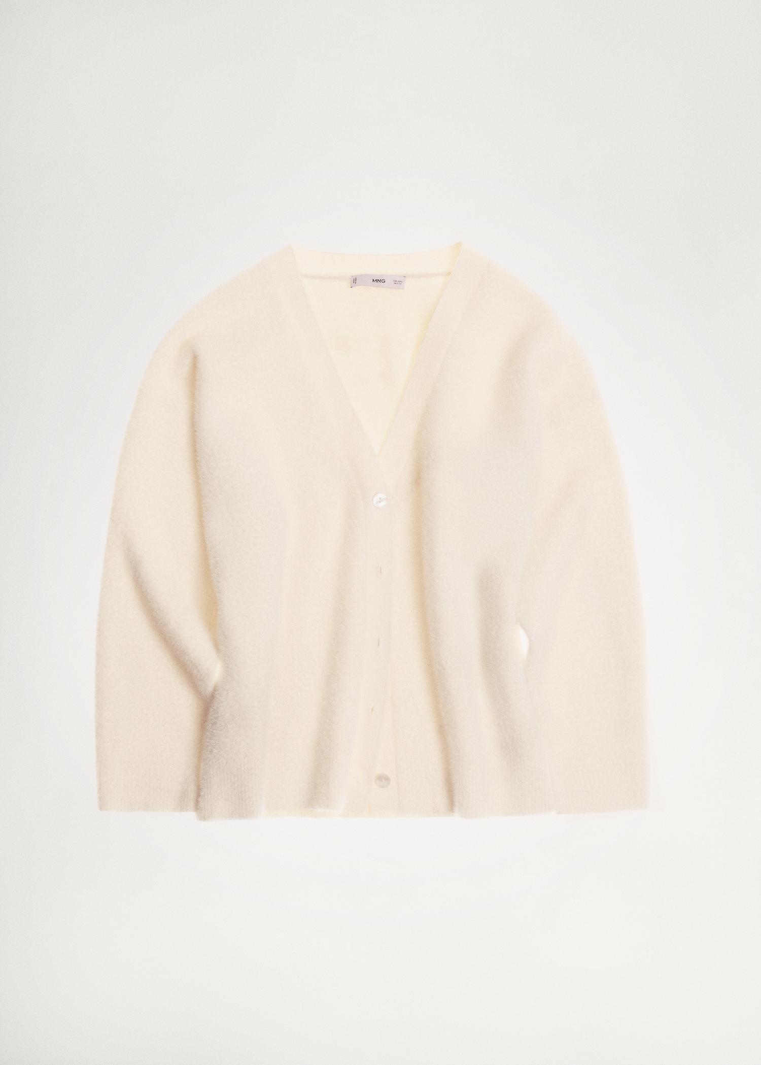 Fur-effect knitted cardigan - Women | MANGO USA Product Image