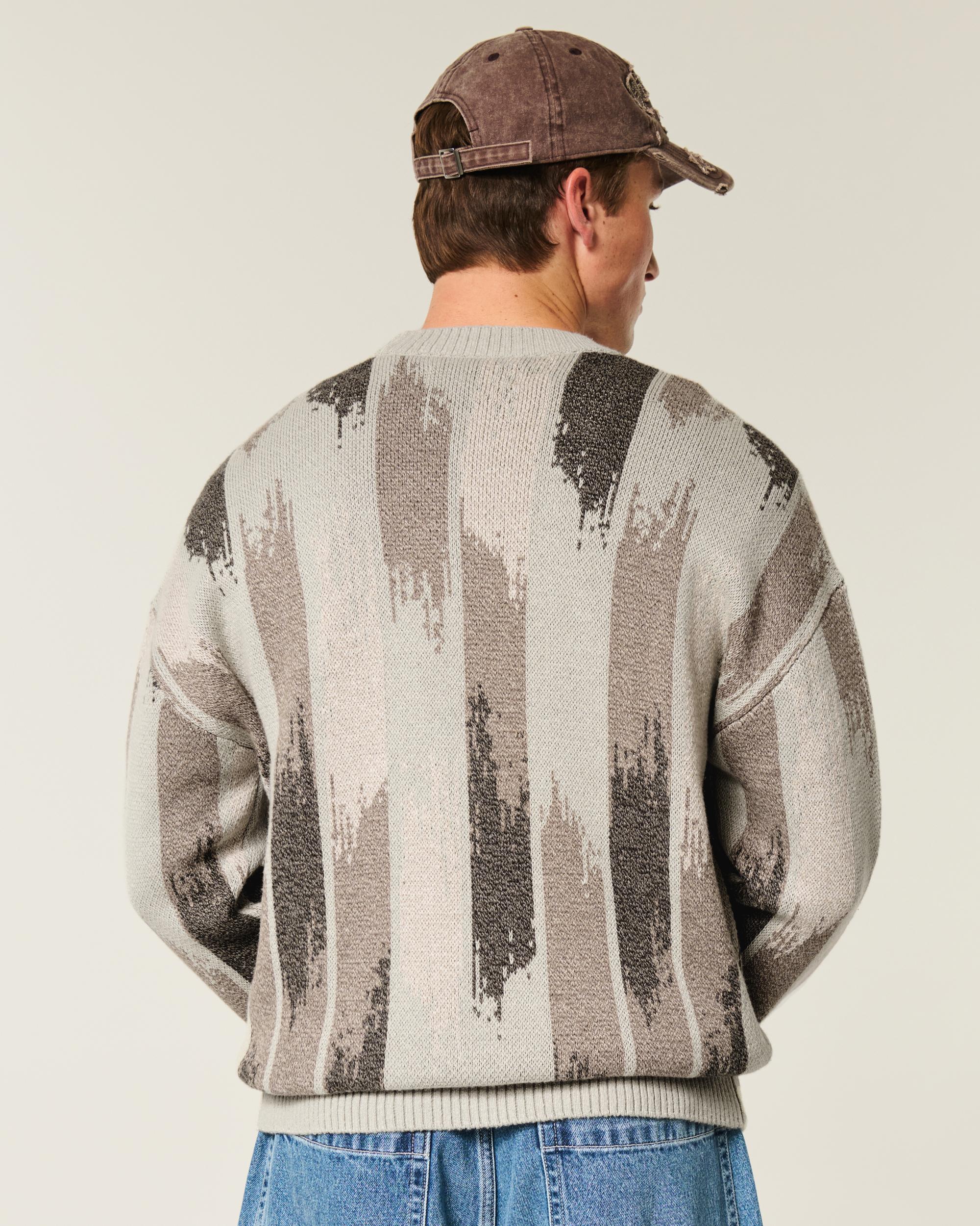 Boxy Cable-Knit Crew Sweater Product Image