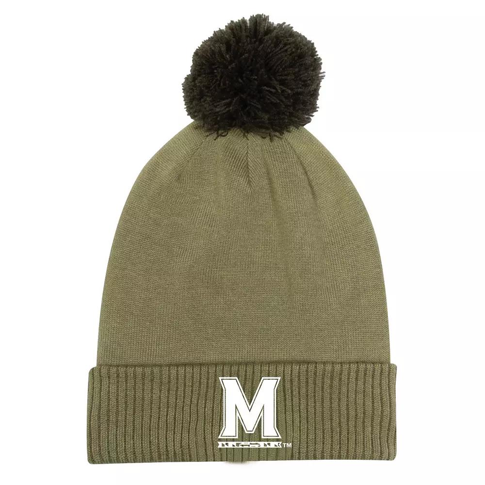 Men's Under Armour  Green Maryland Terrapins Freedom Collection Cuffed Knit Hat with Pom Product Image