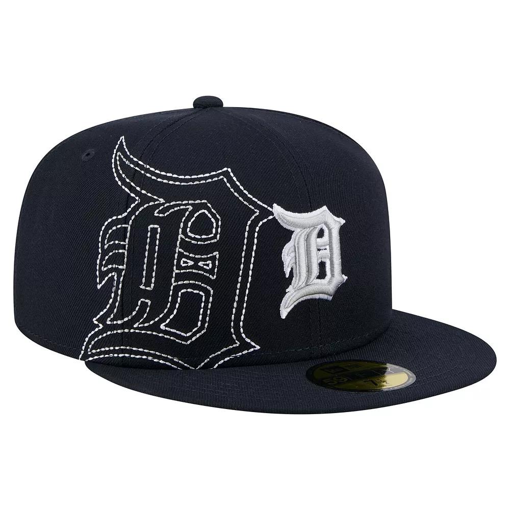 Mens New Era Detroit Tigers Yarn Stitch 59FIFTY Fitted Hat Blue Product Image