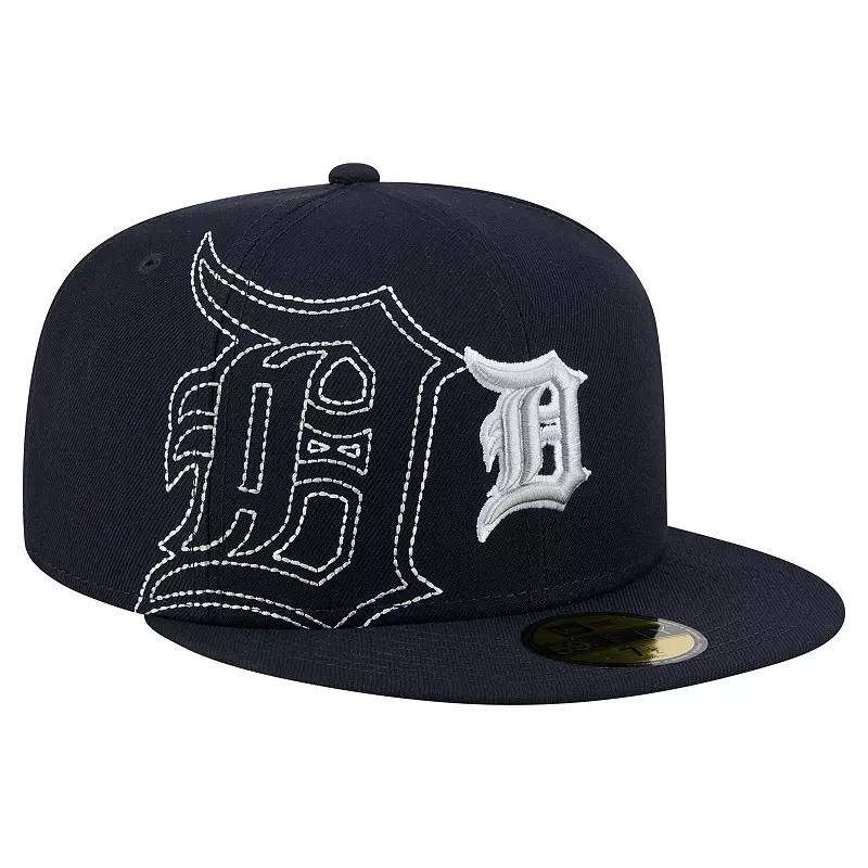 Mens New Era Detroit Tigers Yarn Stitch 59FIFTY Fitted Hat Blue Product Image