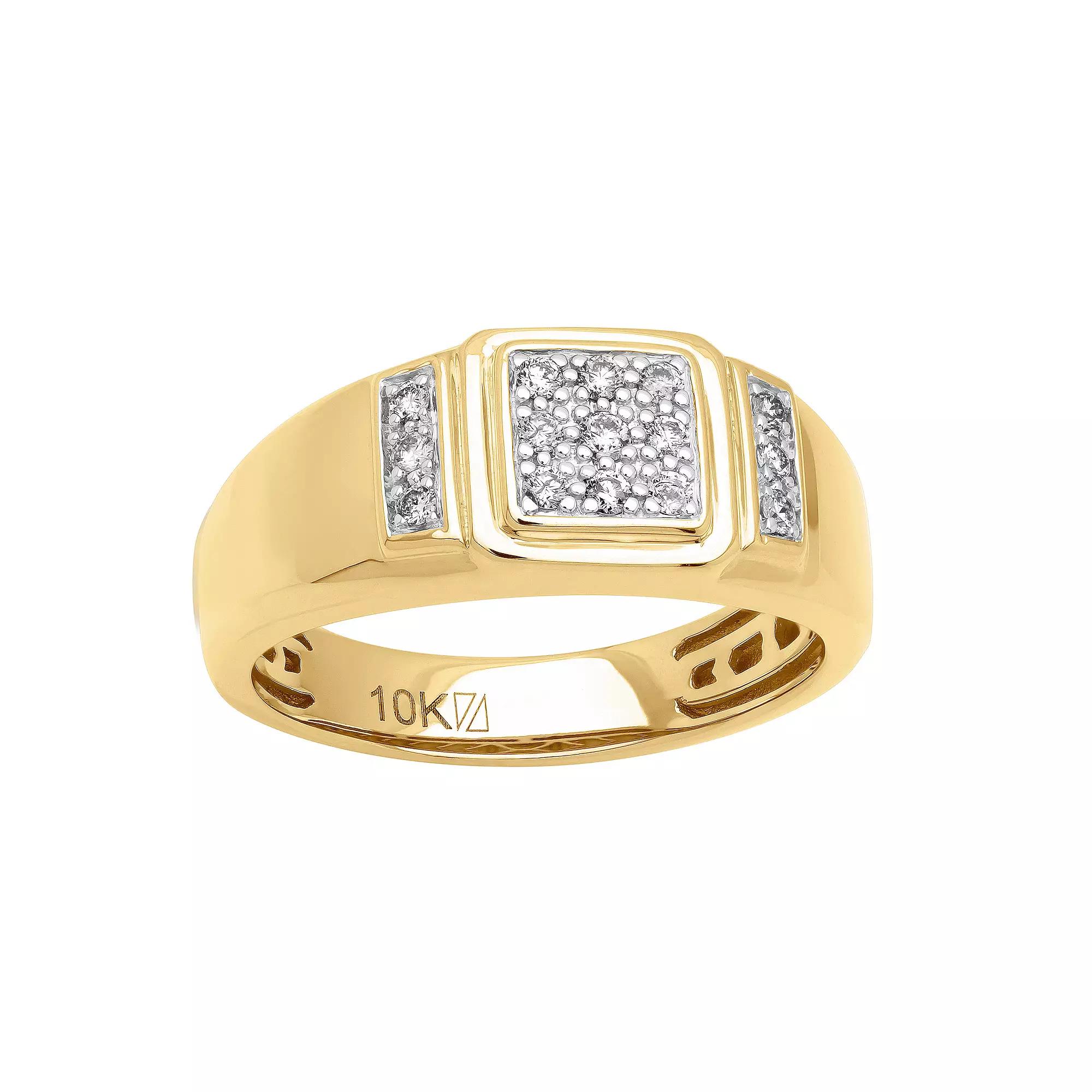 AXL 10k Yellow Gold 1/4 Carat T.W. Diamond Men's Wedding Band, Size: 11, 10k 2 Tone Product Image